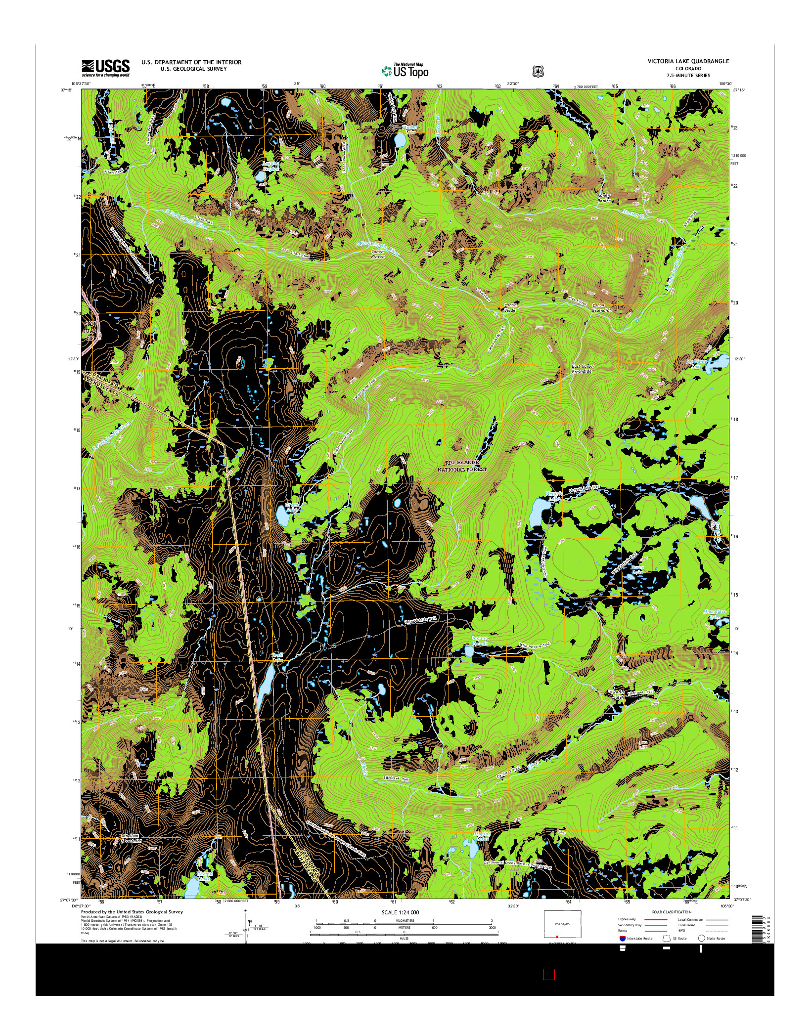 USGS US TOPO 7.5-MINUTE MAP FOR VICTORIA LAKE, CO 2016