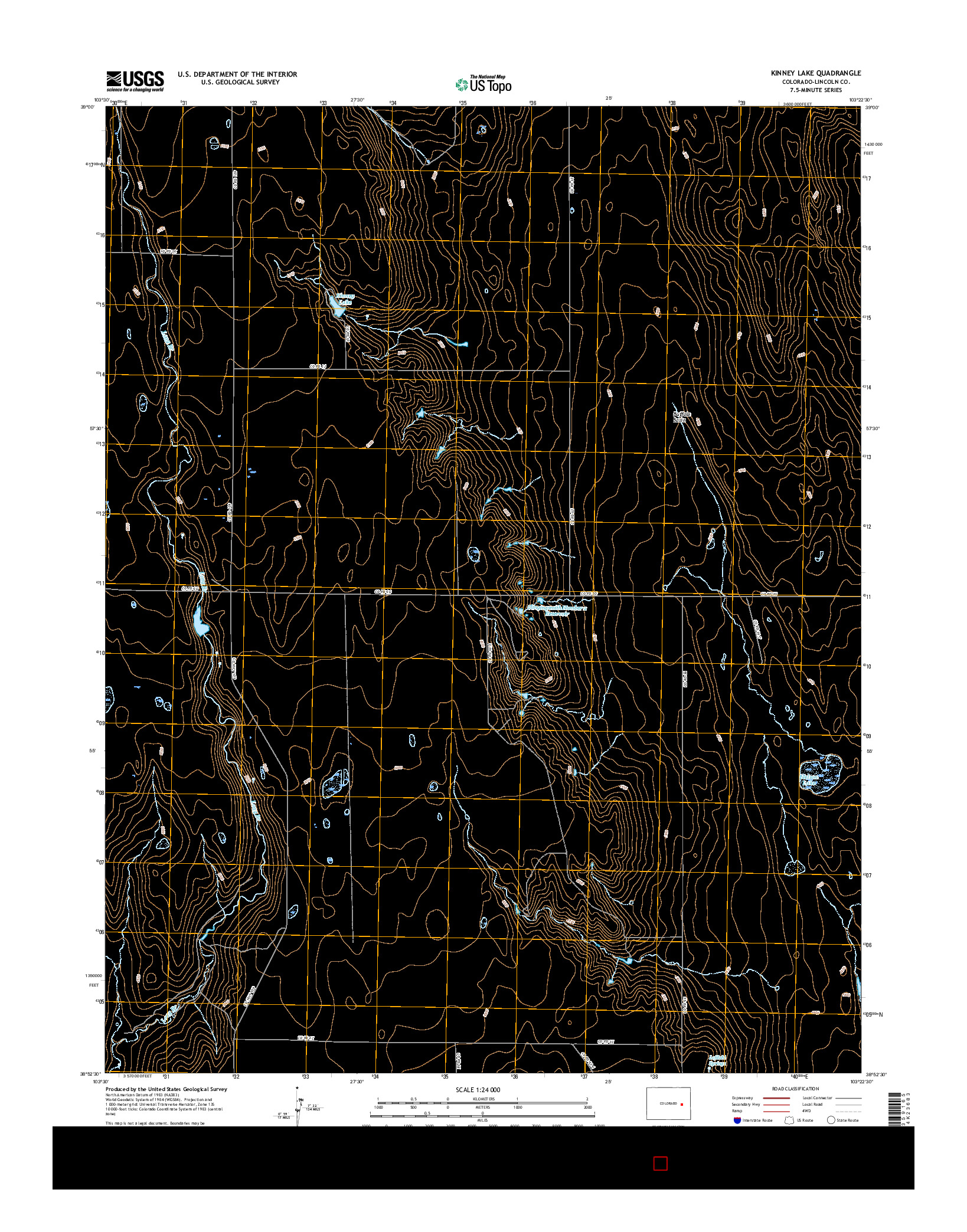USGS US TOPO 7.5-MINUTE MAP FOR KINNEY LAKE, CO 2016