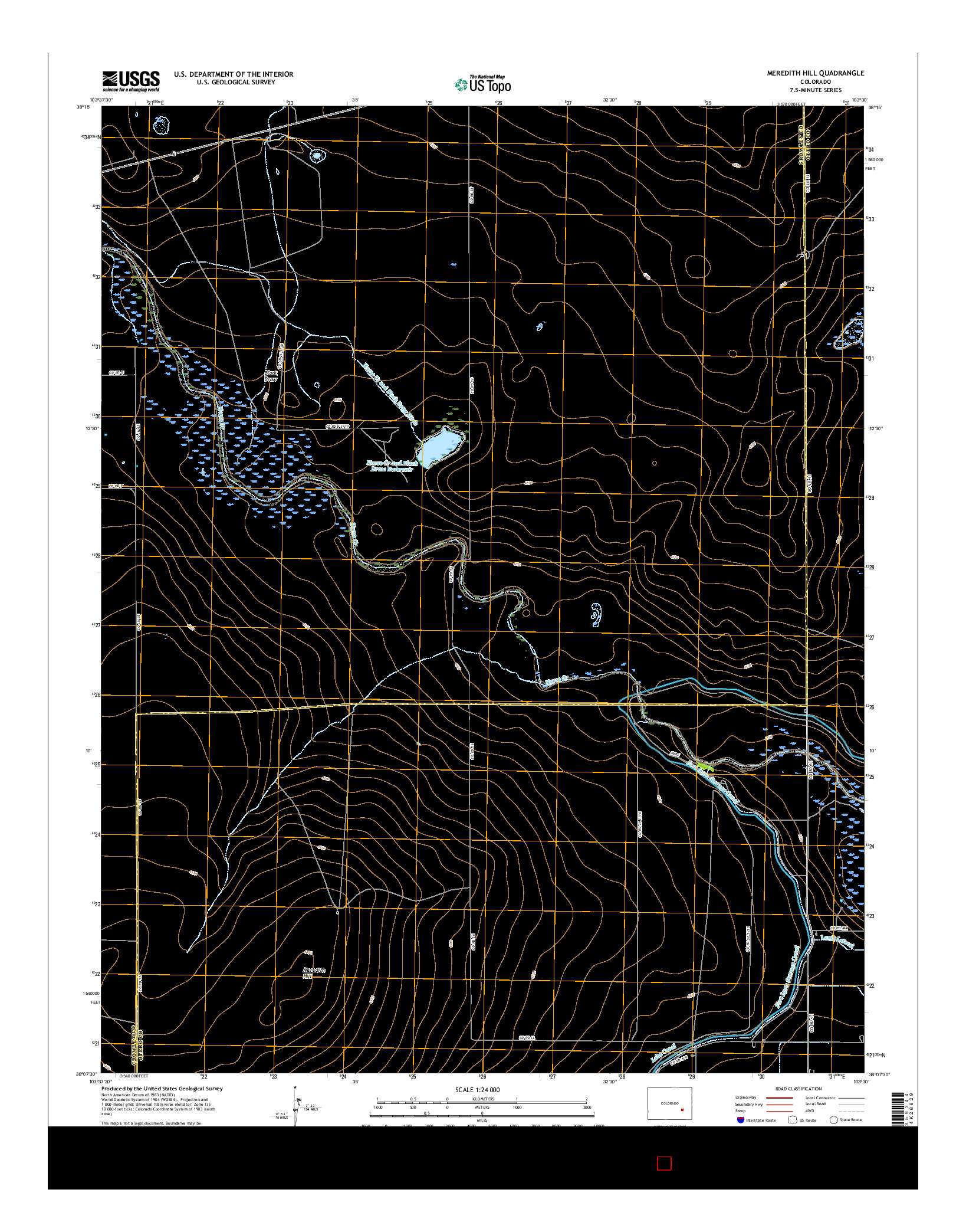 USGS US TOPO 7.5-MINUTE MAP FOR MEREDITH HILL, CO 2016