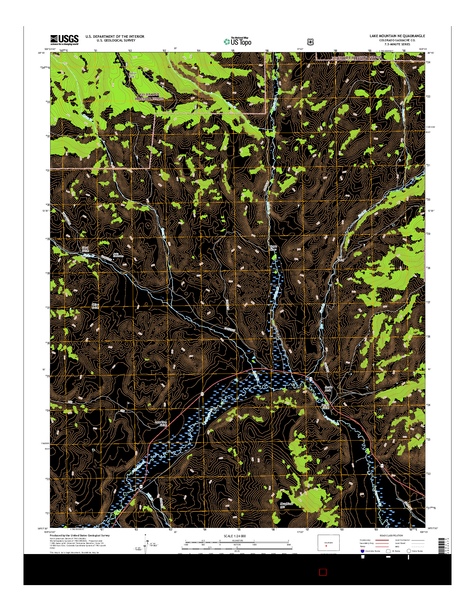 USGS US TOPO 7.5-MINUTE MAP FOR LAKE MOUNTAIN NE, CO 2016