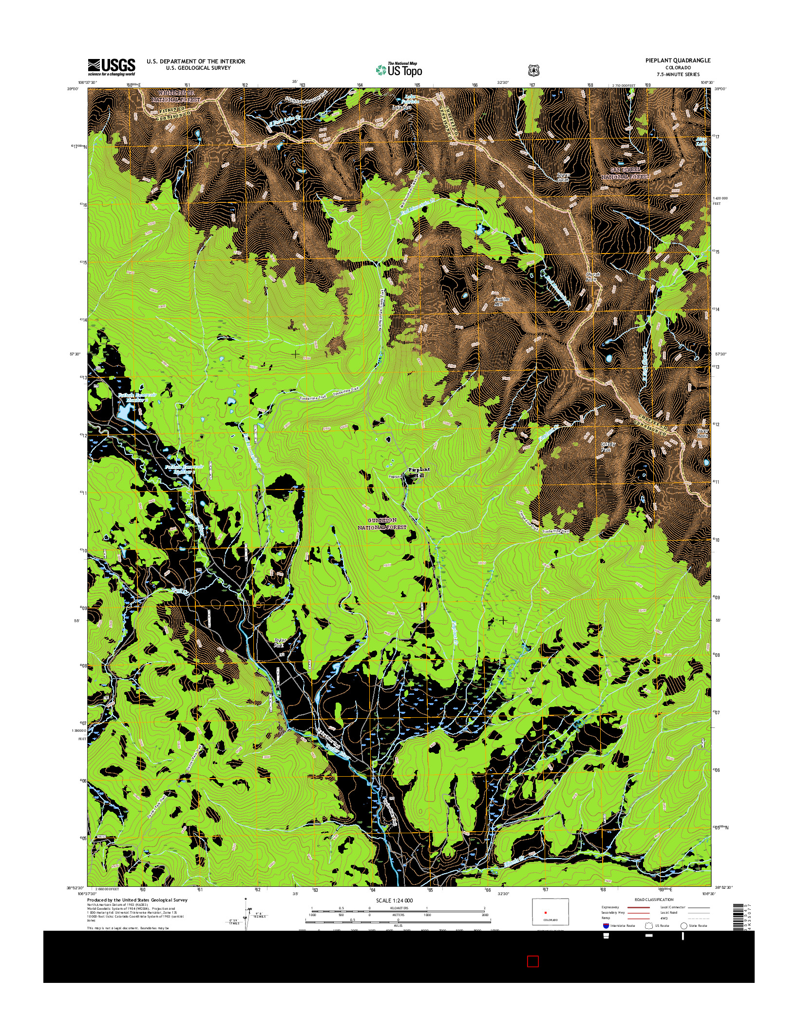 USGS US TOPO 7.5-MINUTE MAP FOR PIEPLANT, CO 2016