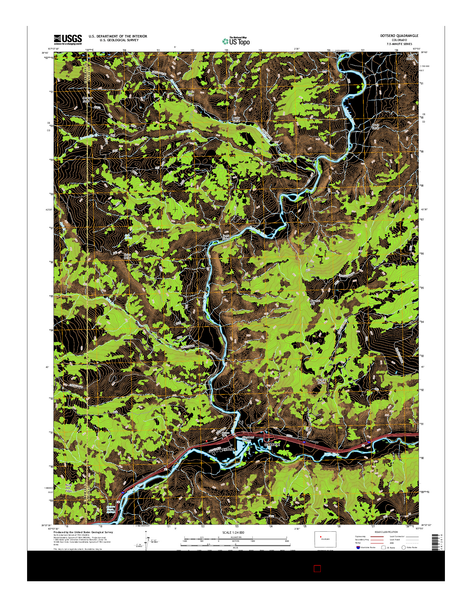 USGS US TOPO 7.5-MINUTE MAP FOR DOTSERO, CO 2016