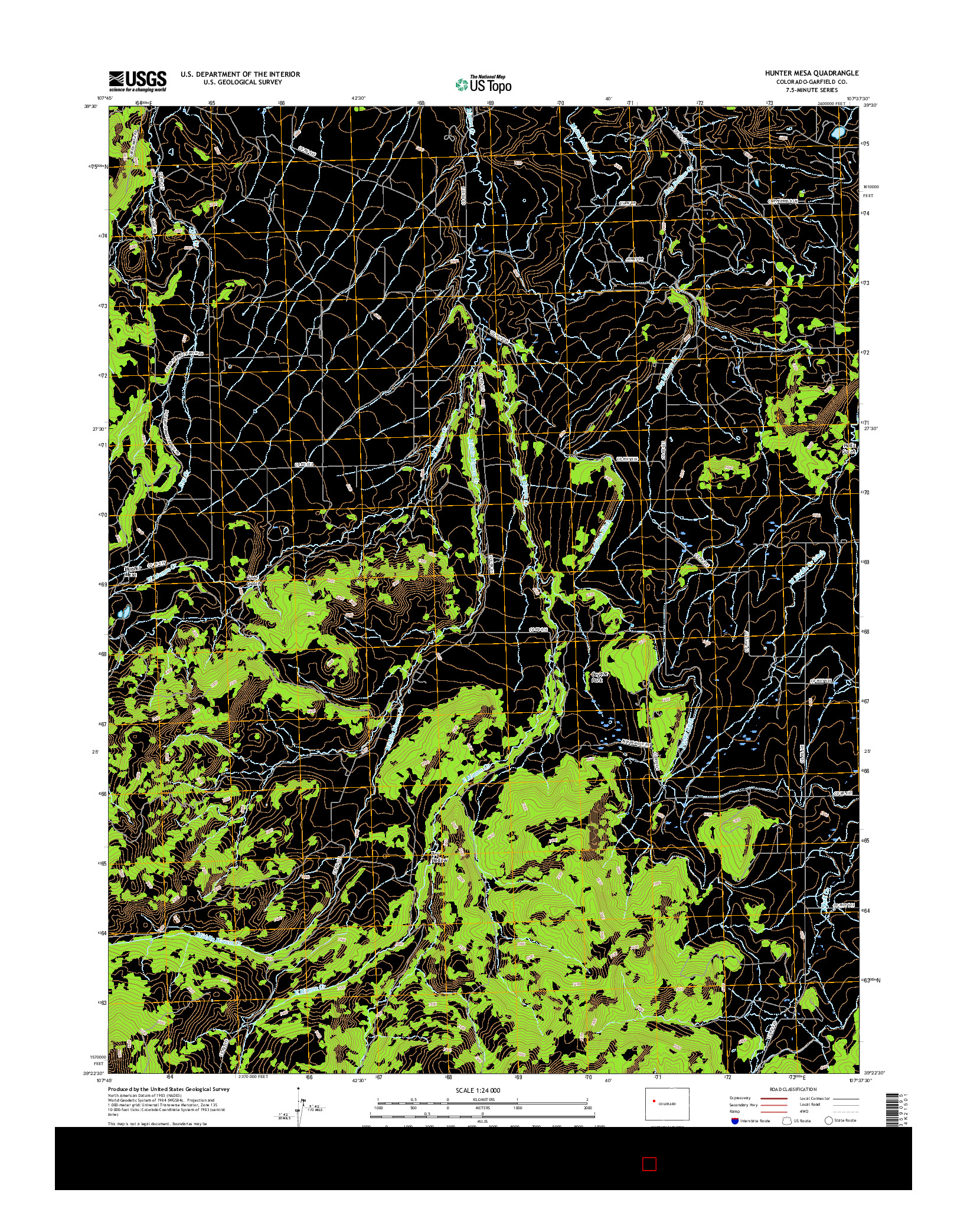 USGS US TOPO 7.5-MINUTE MAP FOR HUNTER MESA, CO 2016