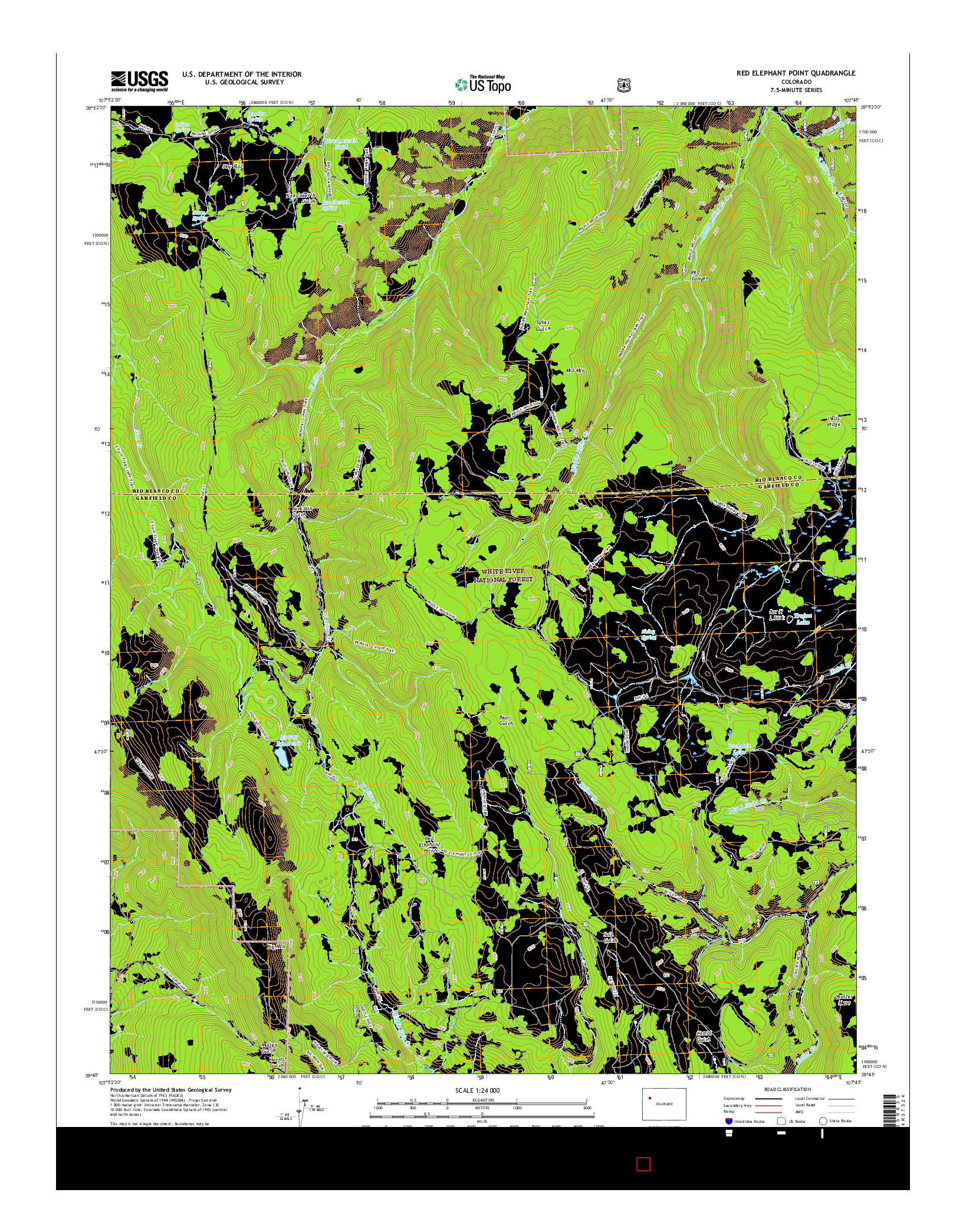 USGS US TOPO 7.5-MINUTE MAP FOR RED ELEPHANT POINT, CO 2016