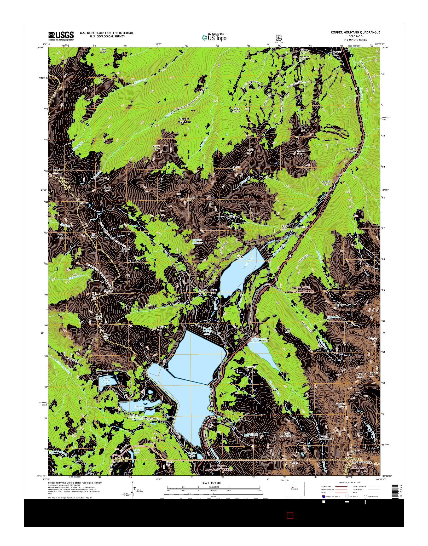 USGS US TOPO 7.5-MINUTE MAP FOR COPPER MOUNTAIN, CO 2016