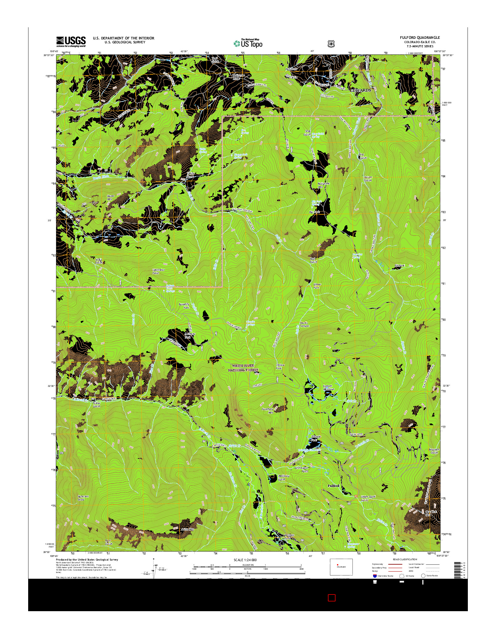 USGS US TOPO 7.5-MINUTE MAP FOR FULFORD, CO 2016