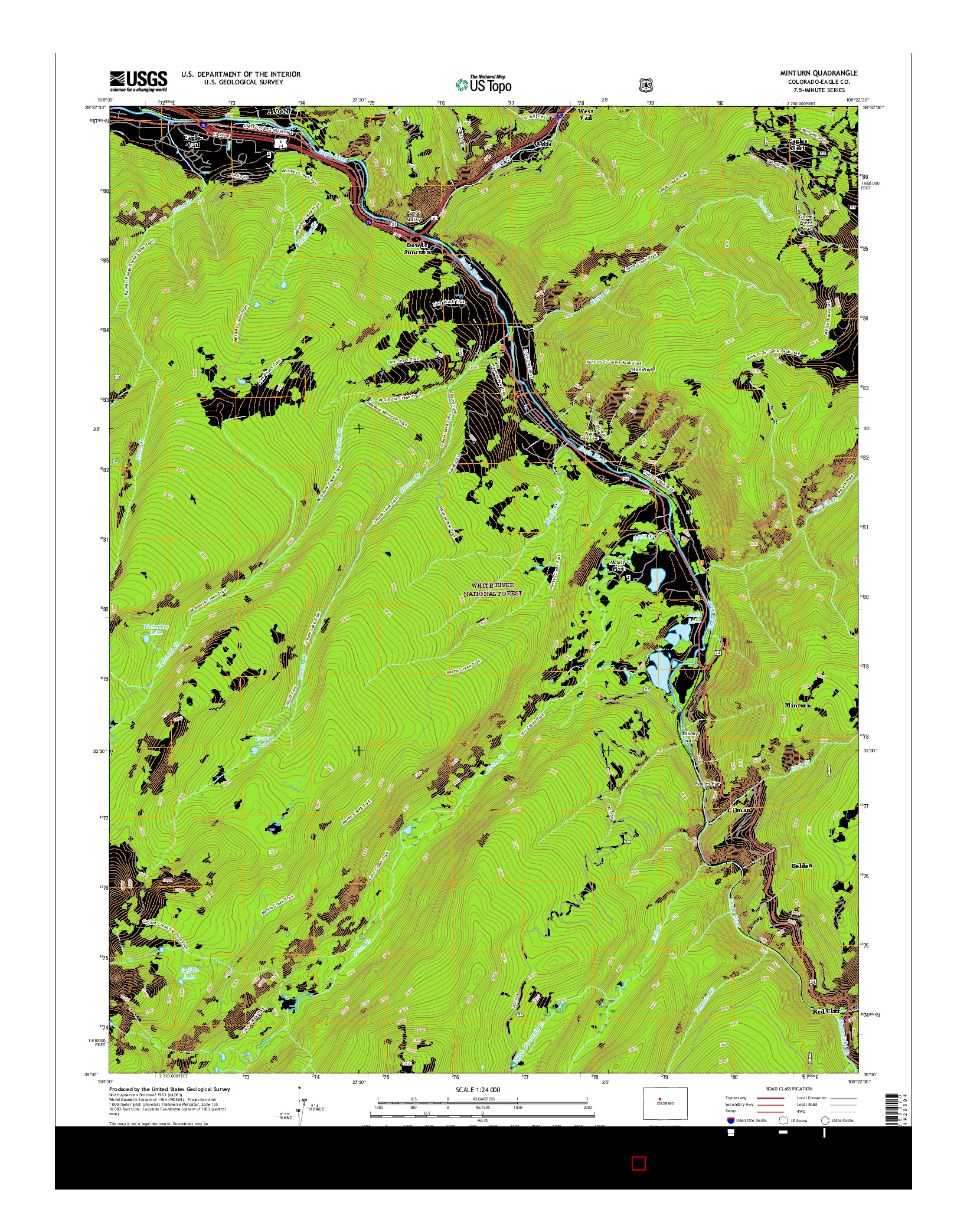 USGS US TOPO 7.5-MINUTE MAP FOR MINTURN, CO 2016