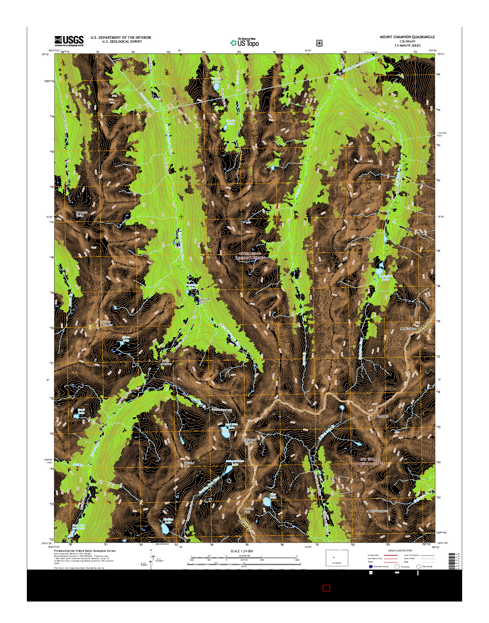 USGS US TOPO 7.5-MINUTE MAP FOR MOUNT CHAMPION, CO 2016