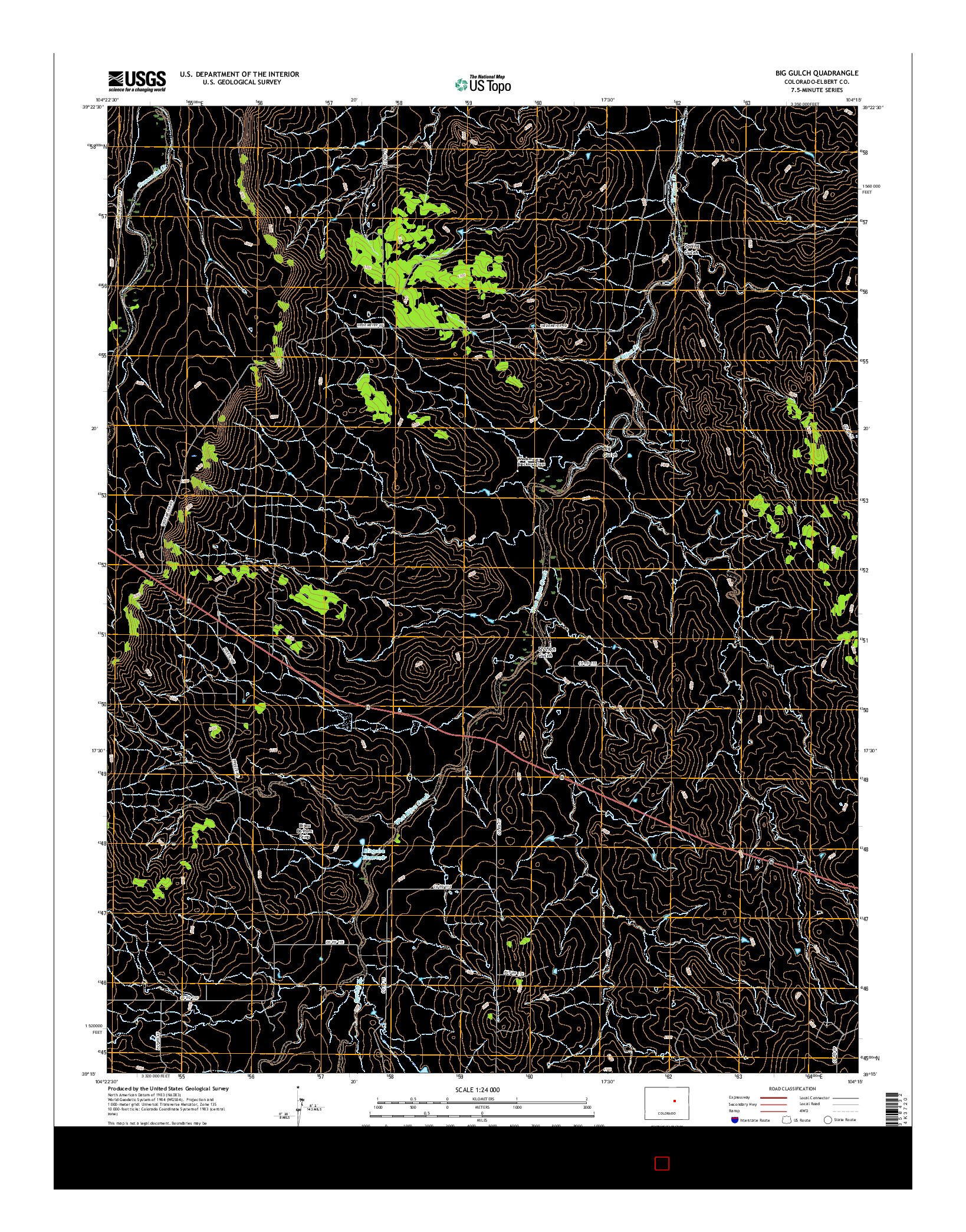 USGS US TOPO 7.5-MINUTE MAP FOR BIG GULCH, CO 2016