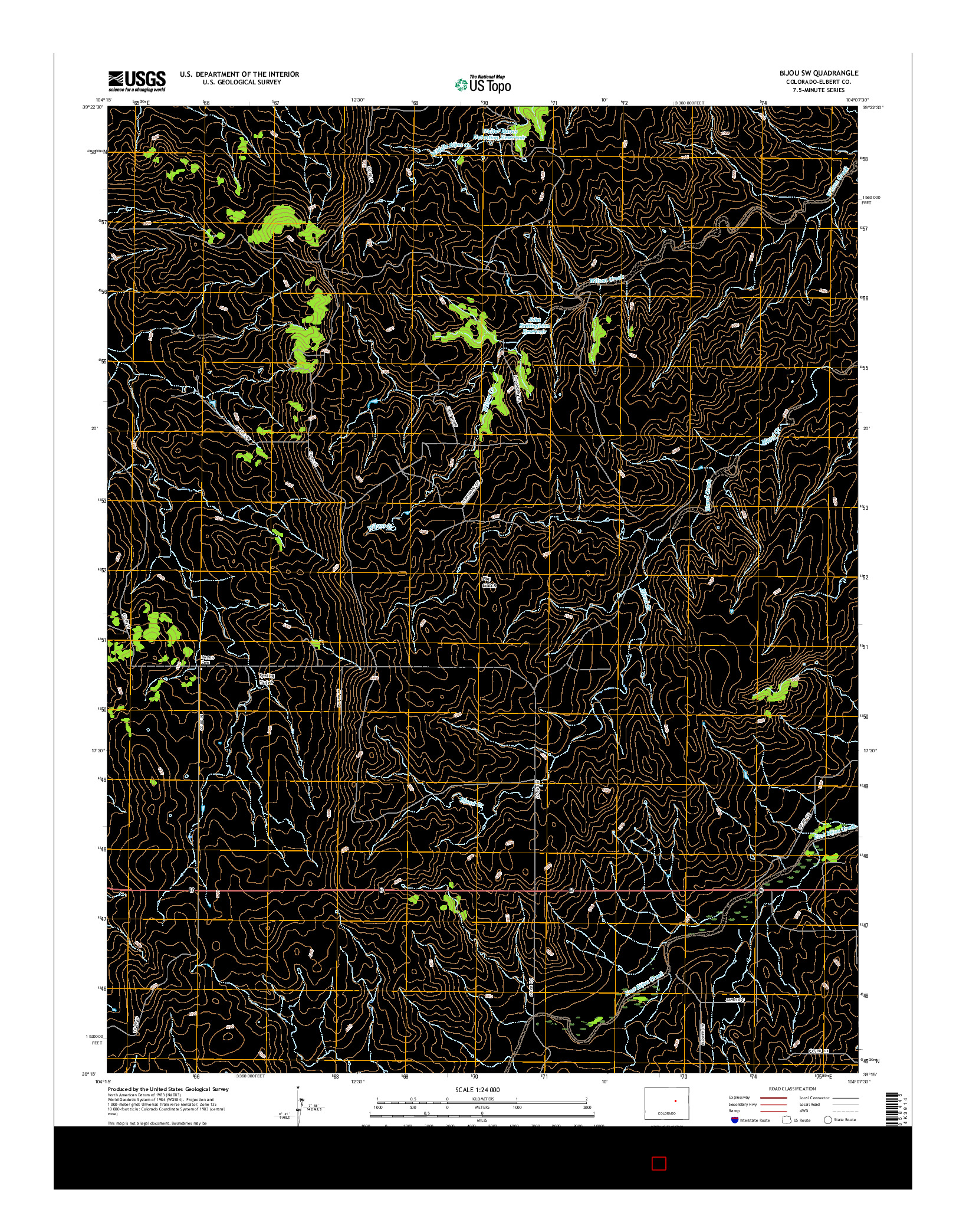 USGS US TOPO 7.5-MINUTE MAP FOR BIJOU SW, CO 2016