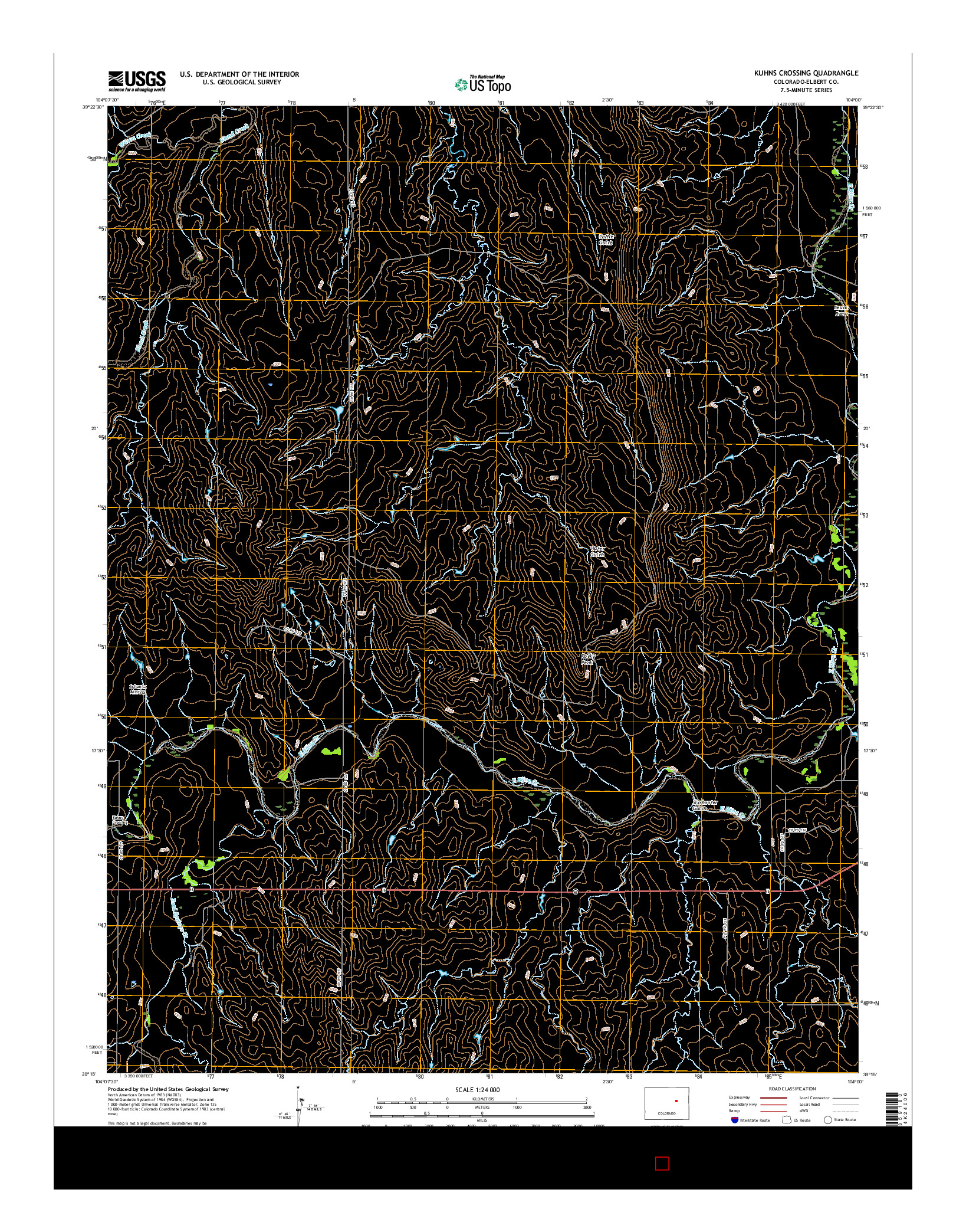 USGS US TOPO 7.5-MINUTE MAP FOR KUHNS CROSSING, CO 2016