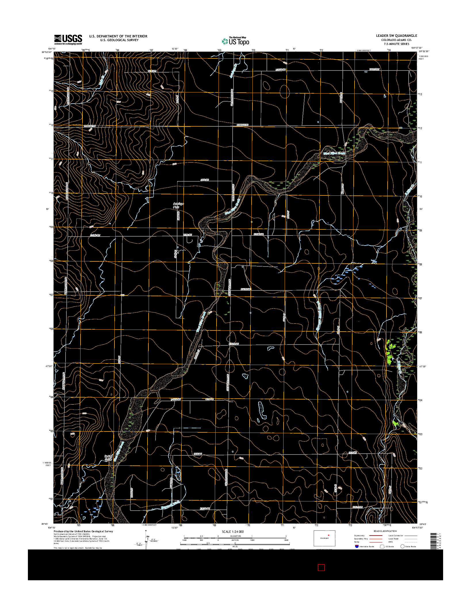 USGS US TOPO 7.5-MINUTE MAP FOR LEADER SW, CO 2016