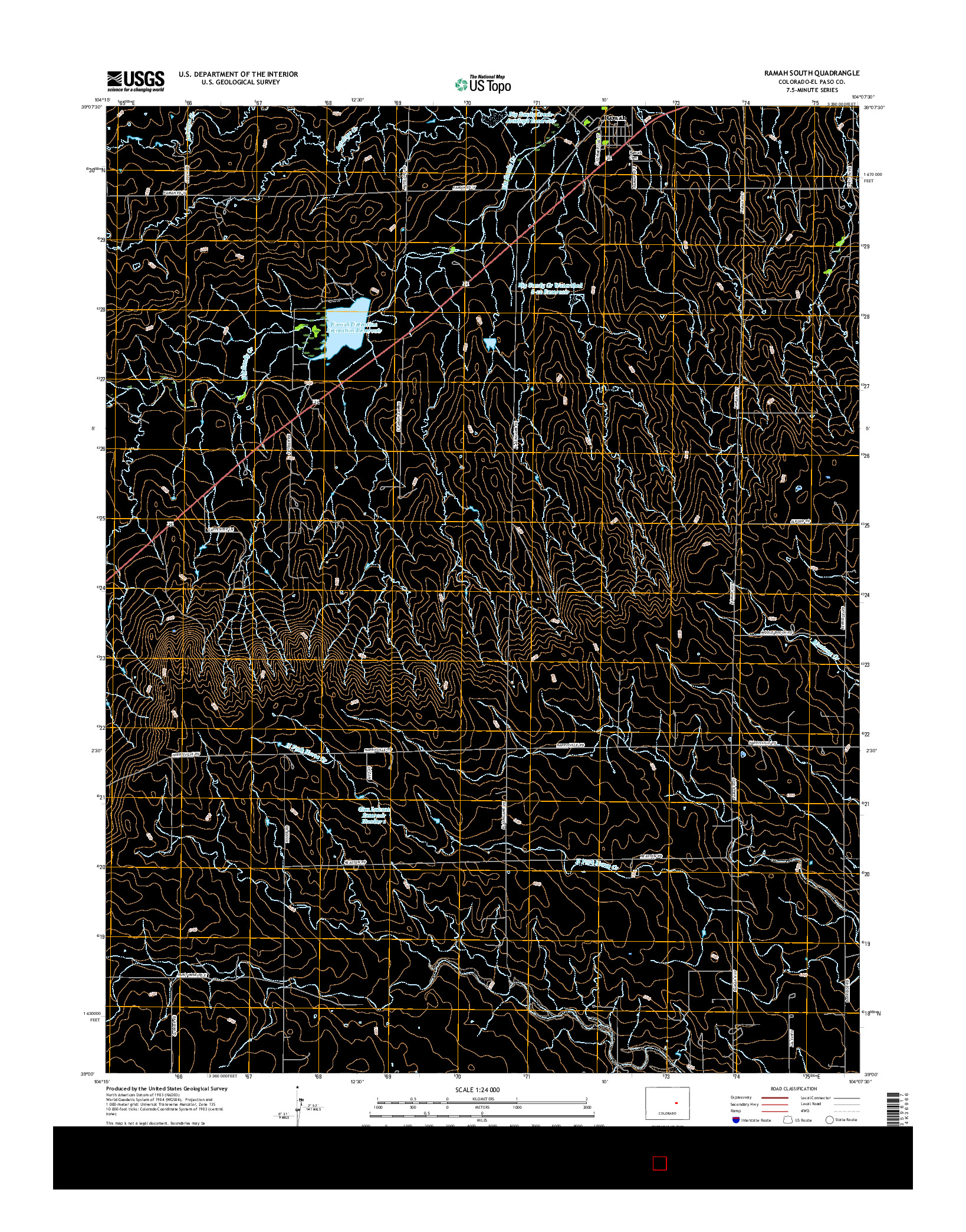 USGS US TOPO 7.5-MINUTE MAP FOR RAMAH SOUTH, CO 2016