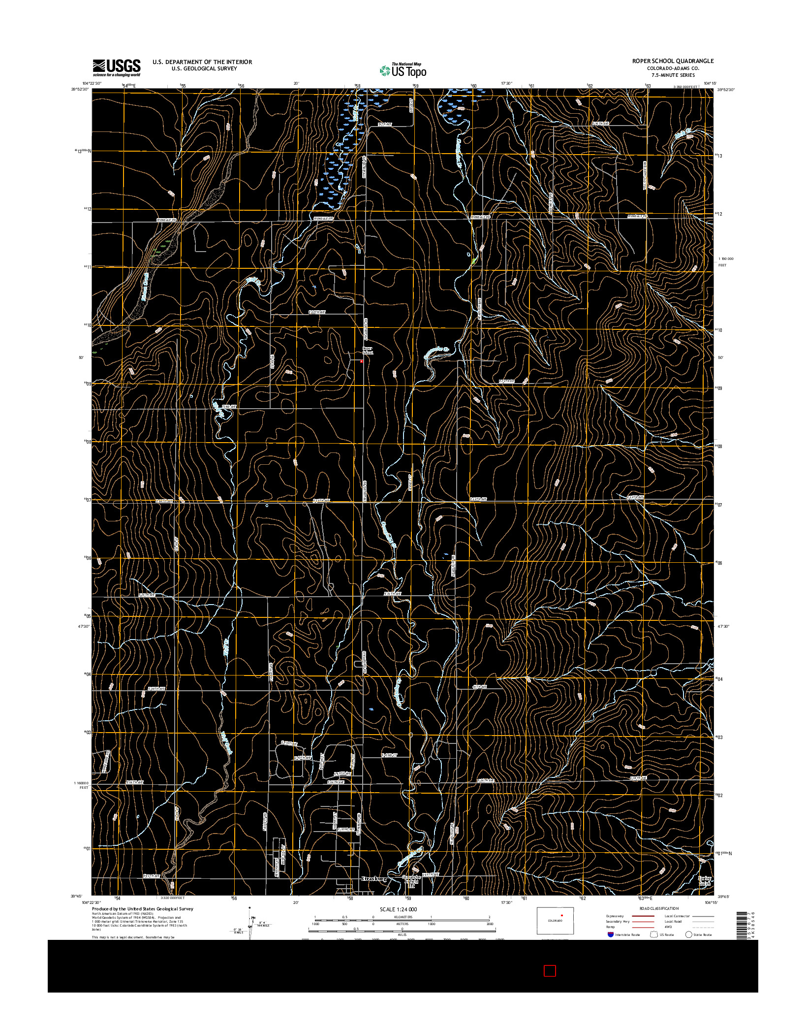 USGS US TOPO 7.5-MINUTE MAP FOR ROPER SCHOOL, CO 2016