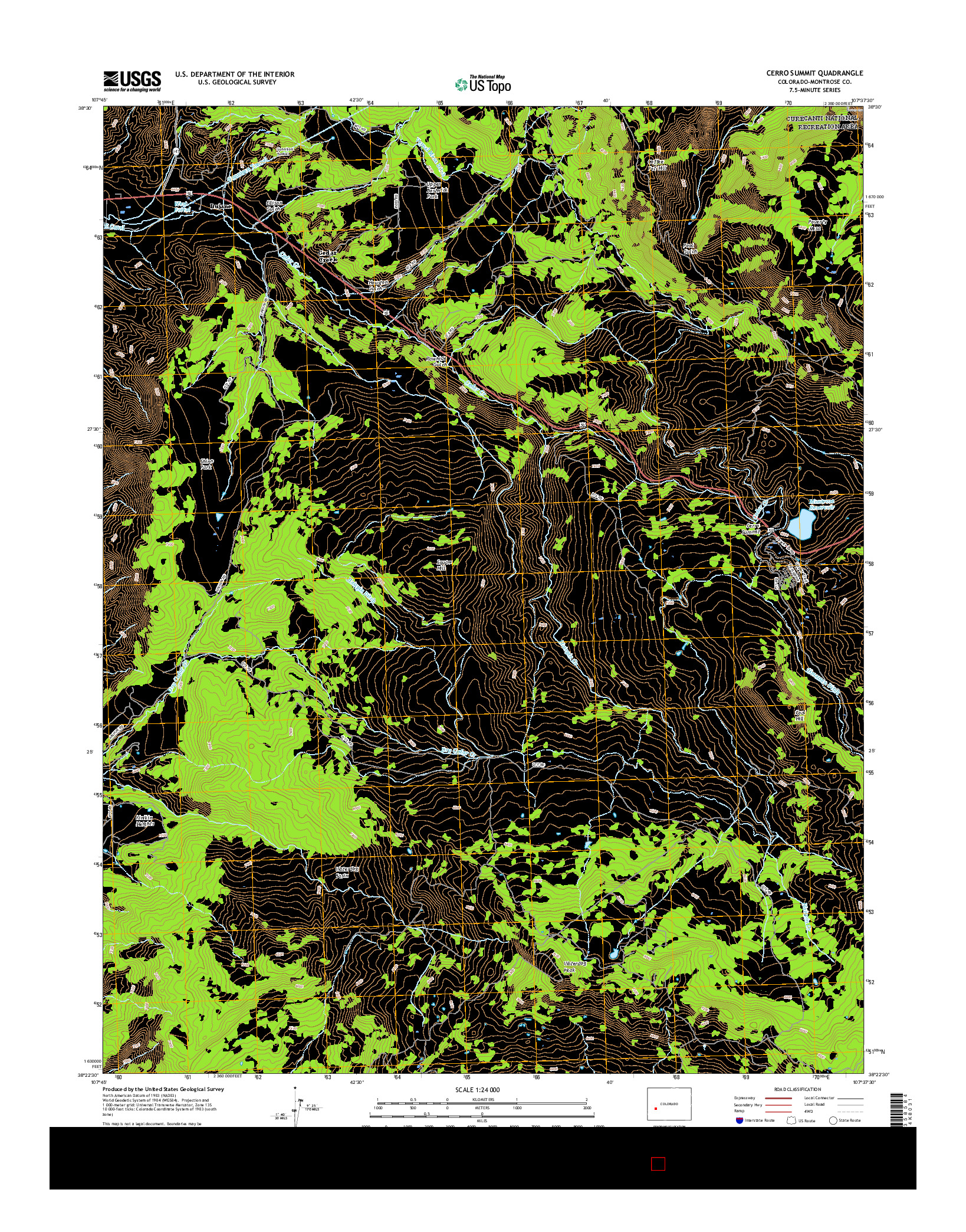 USGS US TOPO 7.5-MINUTE MAP FOR CERRO SUMMIT, CO 2016