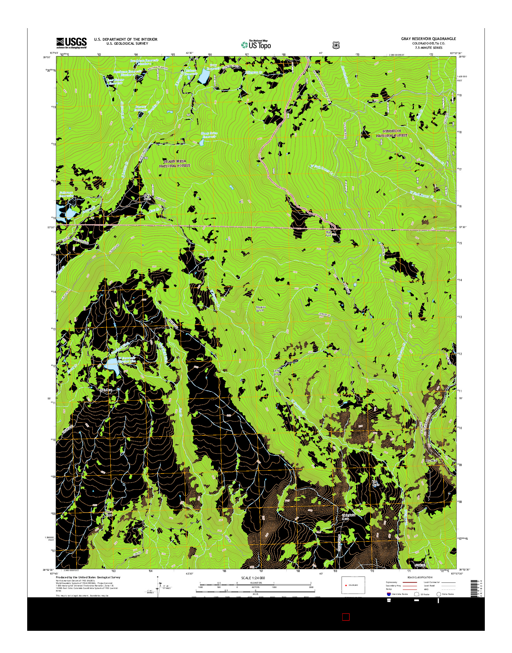 USGS US TOPO 7.5-MINUTE MAP FOR GRAY RESERVOIR, CO 2016