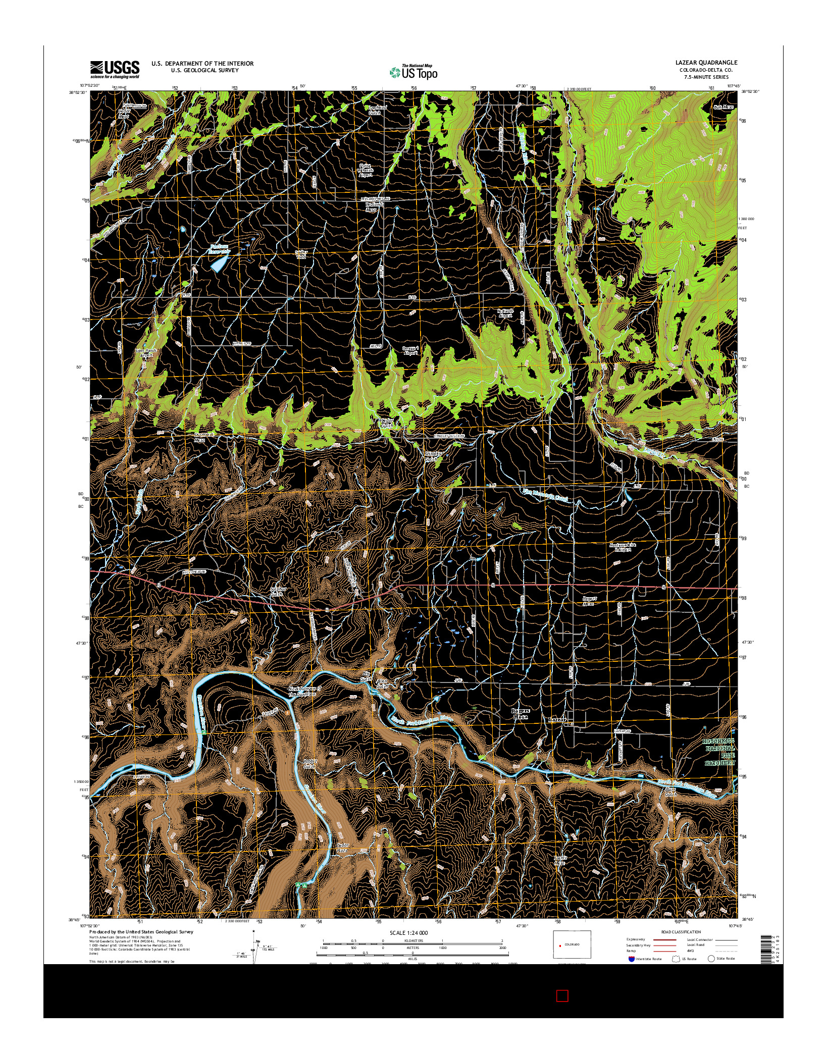 USGS US TOPO 7.5-MINUTE MAP FOR LAZEAR, CO 2016