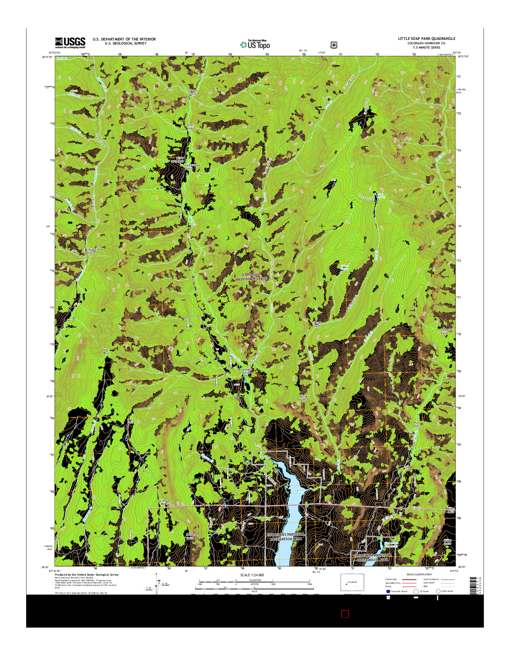 USGS US TOPO 7.5-MINUTE MAP FOR LITTLE SOAP PARK, CO 2016