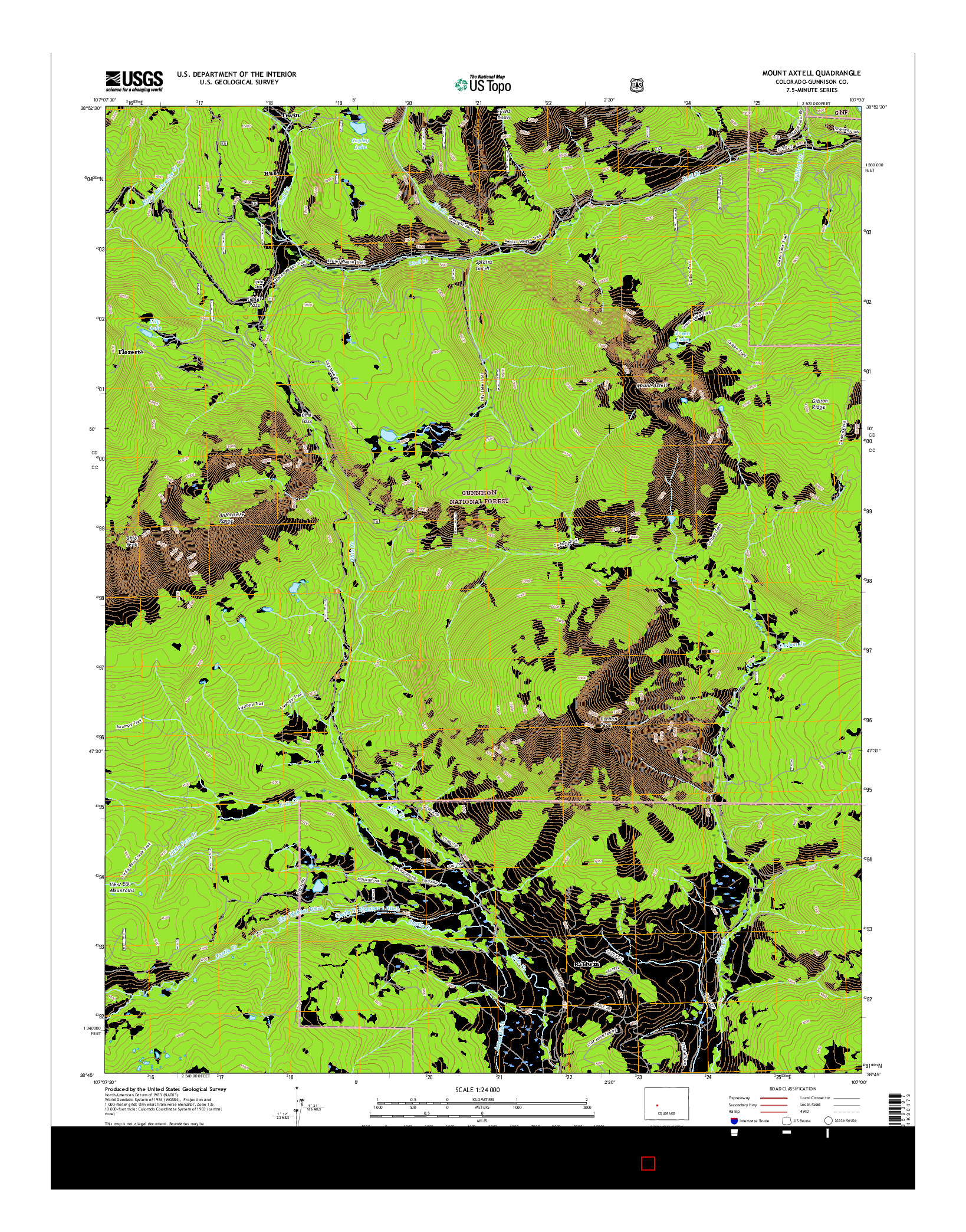 USGS US TOPO 7.5-MINUTE MAP FOR MOUNT AXTELL, CO 2016