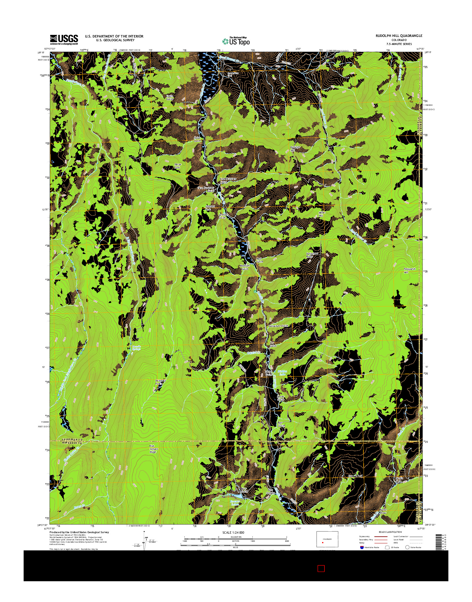 USGS US TOPO 7.5-MINUTE MAP FOR RUDOLPH HILL, CO 2016