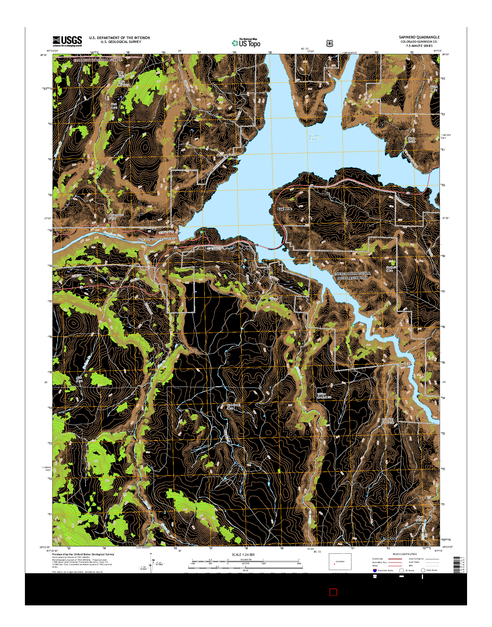 USGS US TOPO 7.5-MINUTE MAP FOR SAPINERO, CO 2016