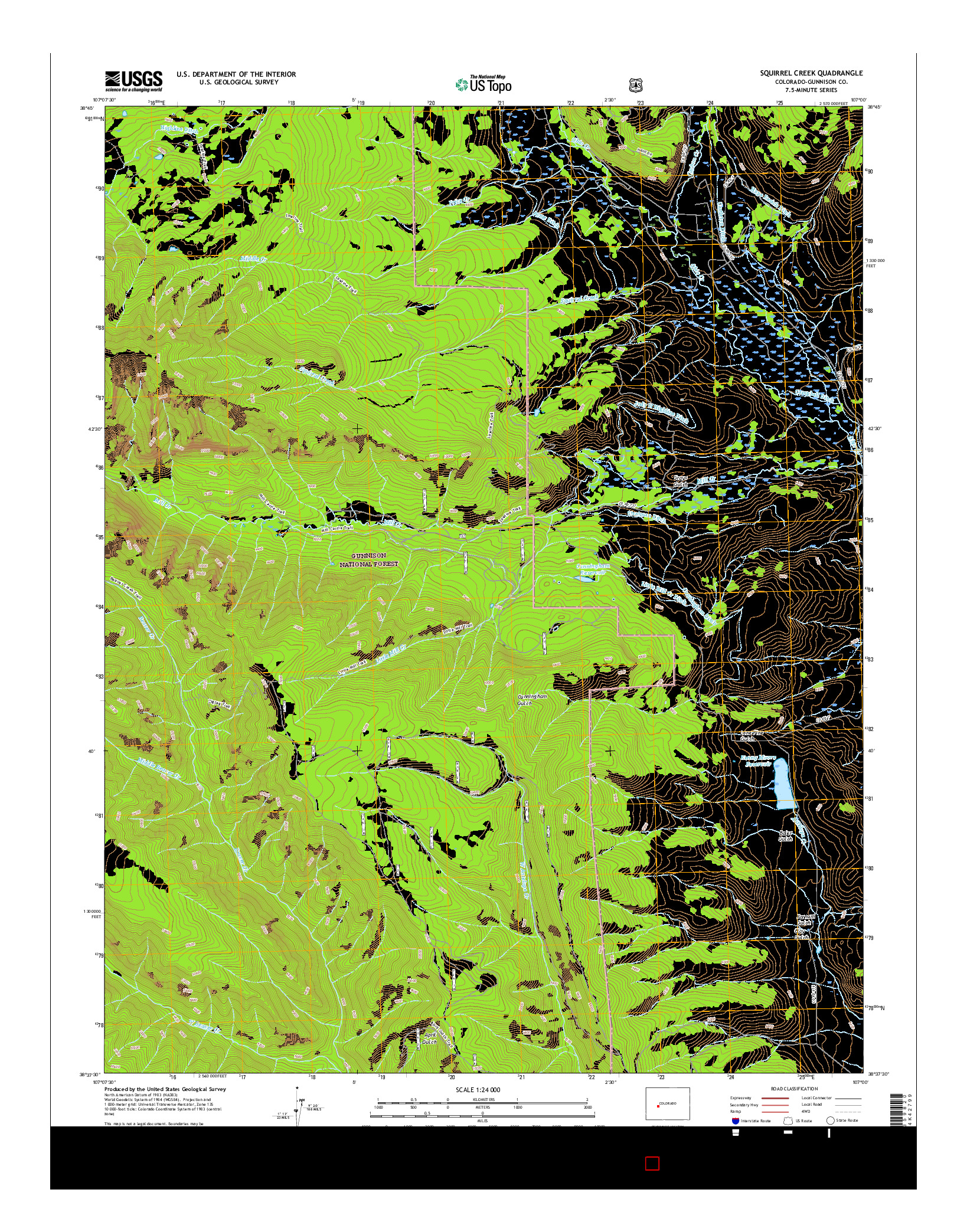 USGS US TOPO 7.5-MINUTE MAP FOR SQUIRREL CREEK, CO 2016