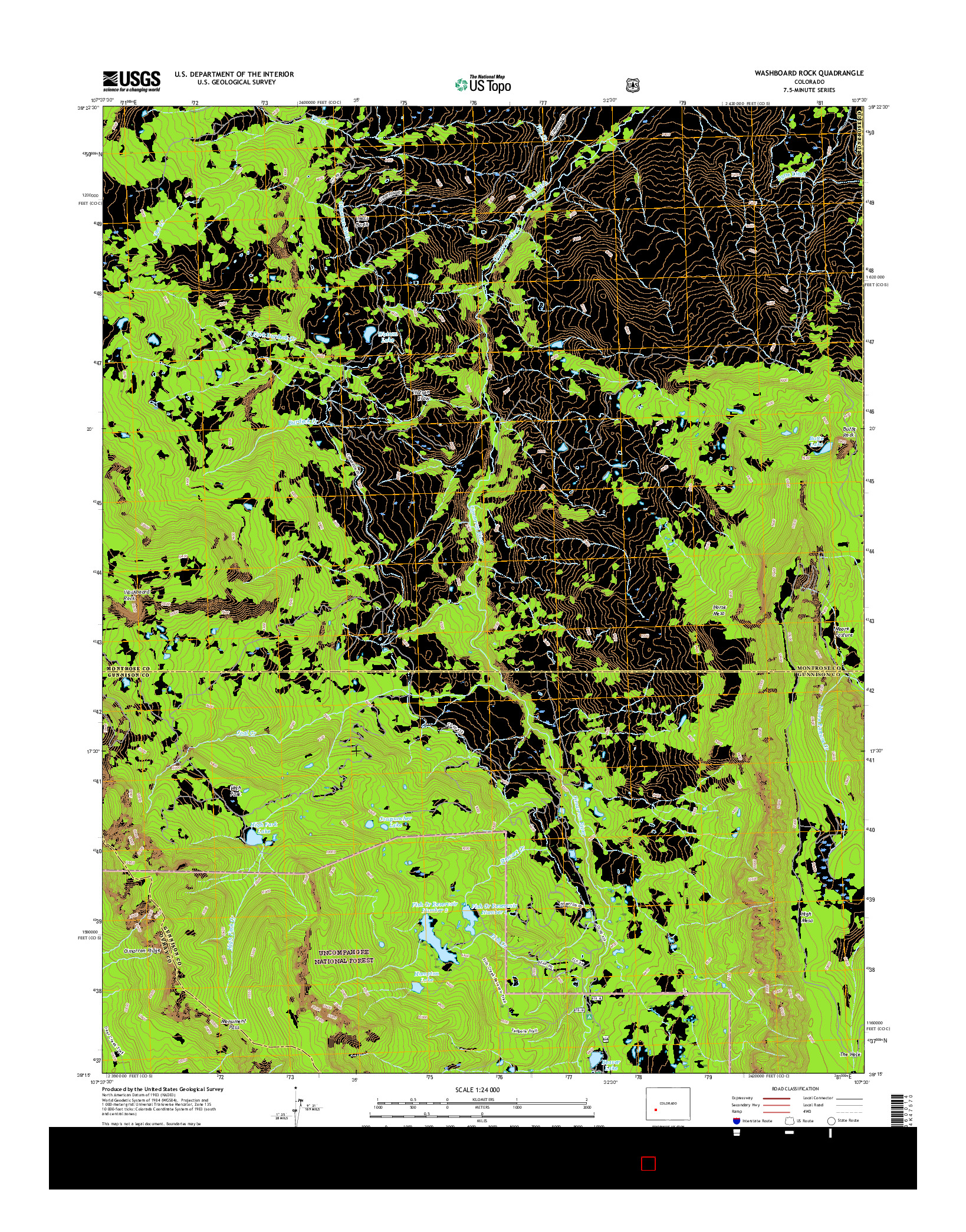 USGS US TOPO 7.5-MINUTE MAP FOR WASHBOARD ROCK, CO 2016