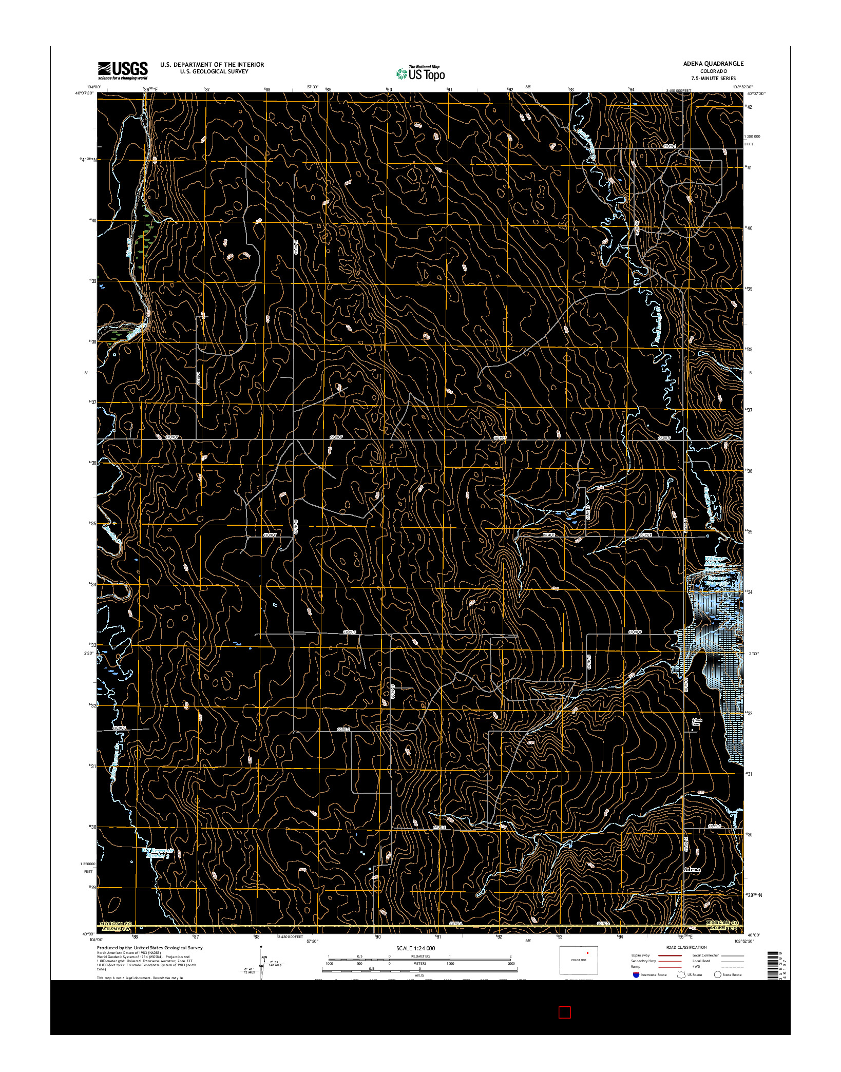 USGS US TOPO 7.5-MINUTE MAP FOR ADENA, CO 2016