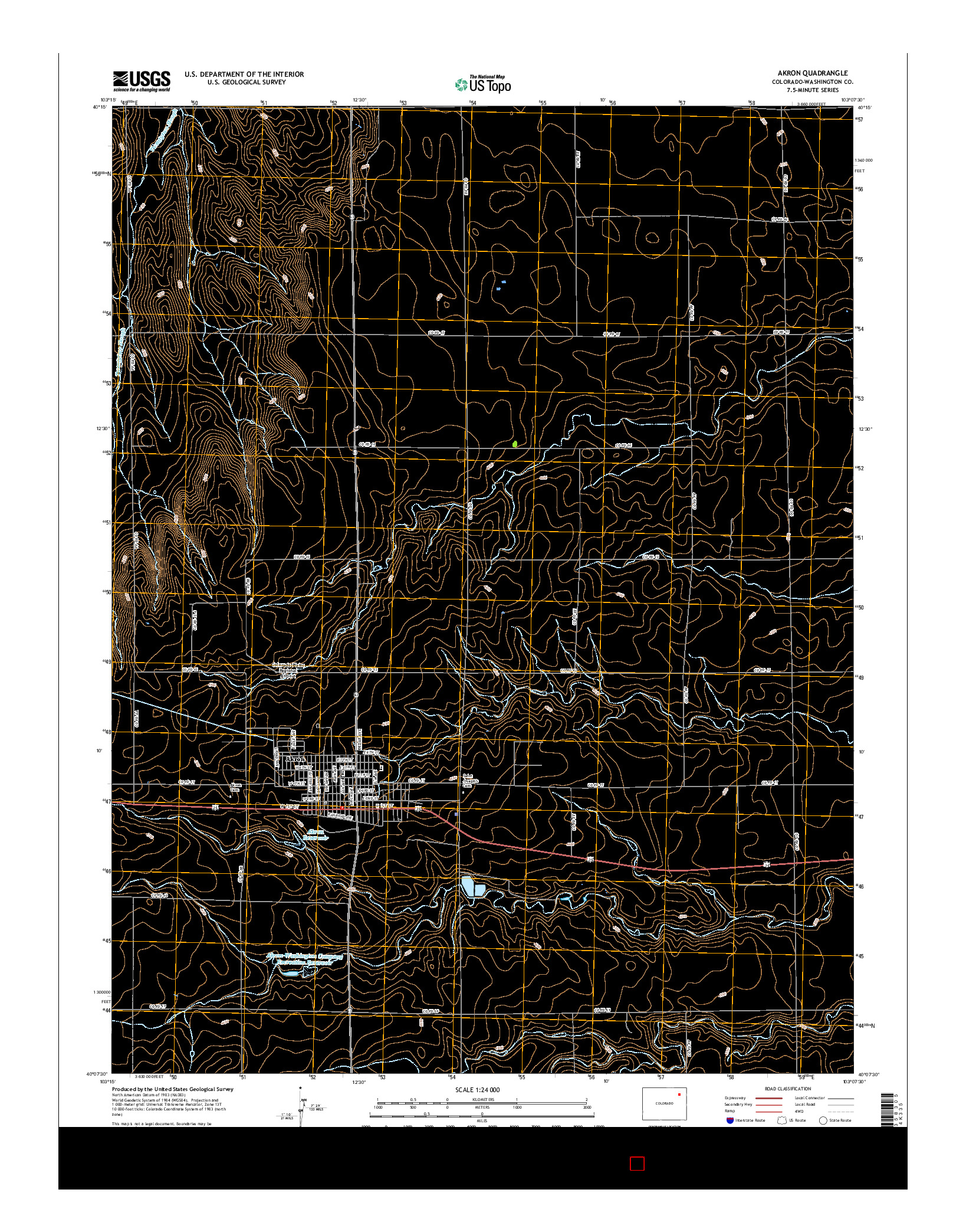 USGS US TOPO 7.5-MINUTE MAP FOR AKRON, CO 2016