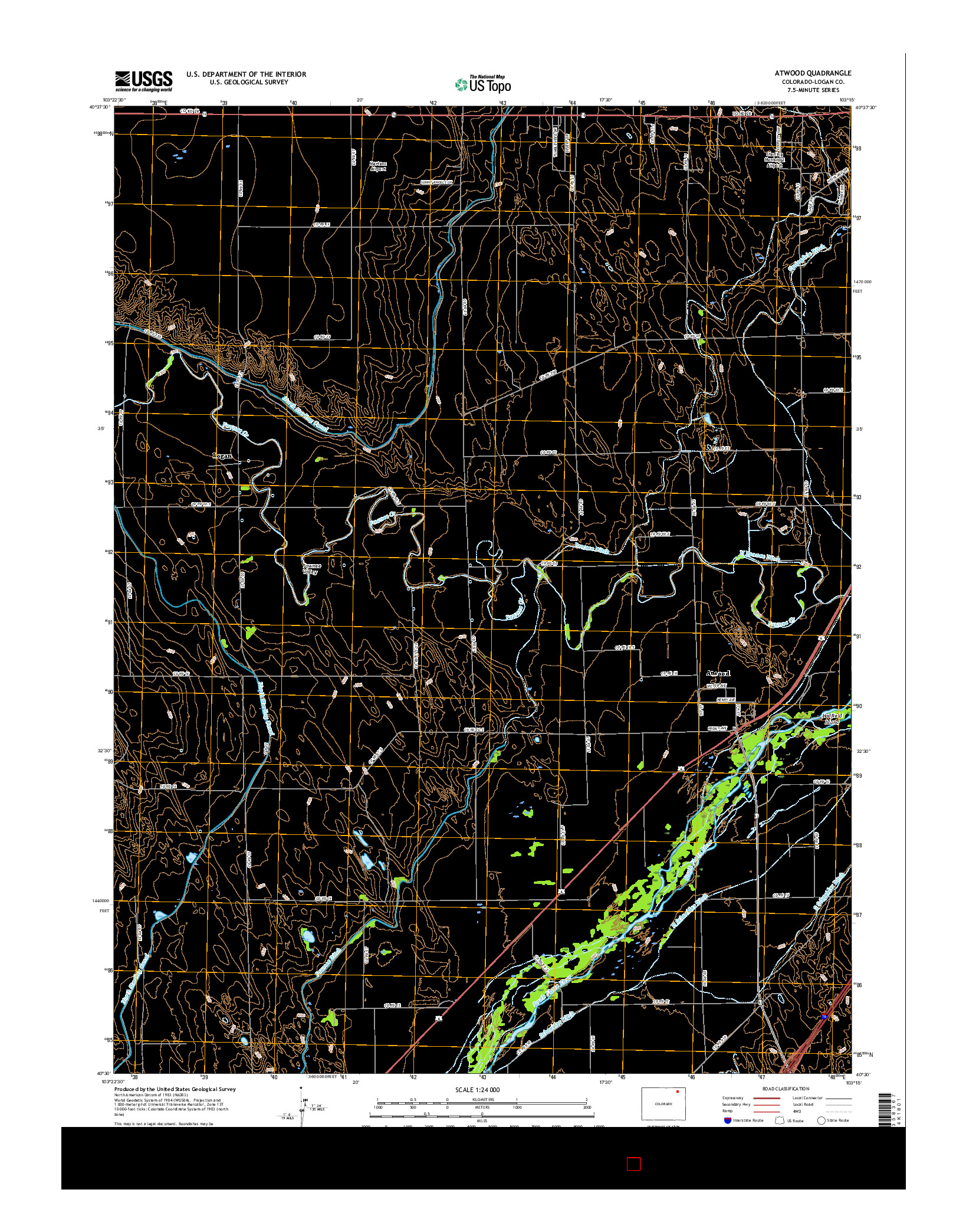 USGS US TOPO 7.5-MINUTE MAP FOR ATWOOD, CO 2016