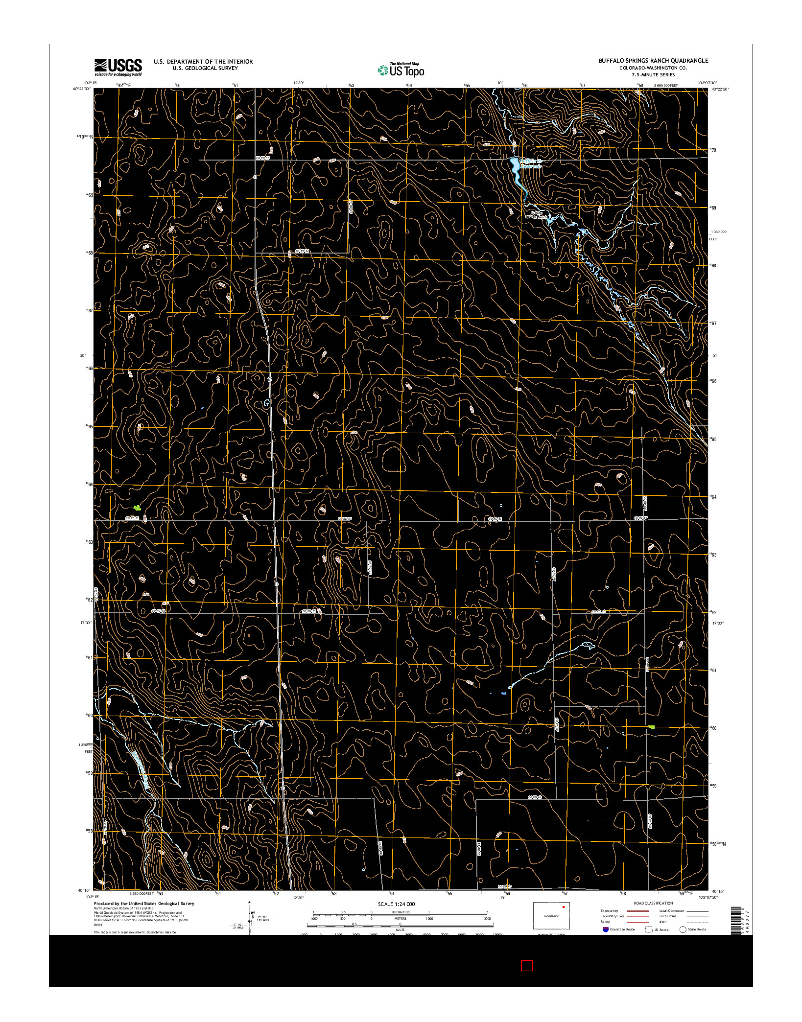 USGS US TOPO 7.5-MINUTE MAP FOR BUFFALO SPRINGS RANCH, CO 2016