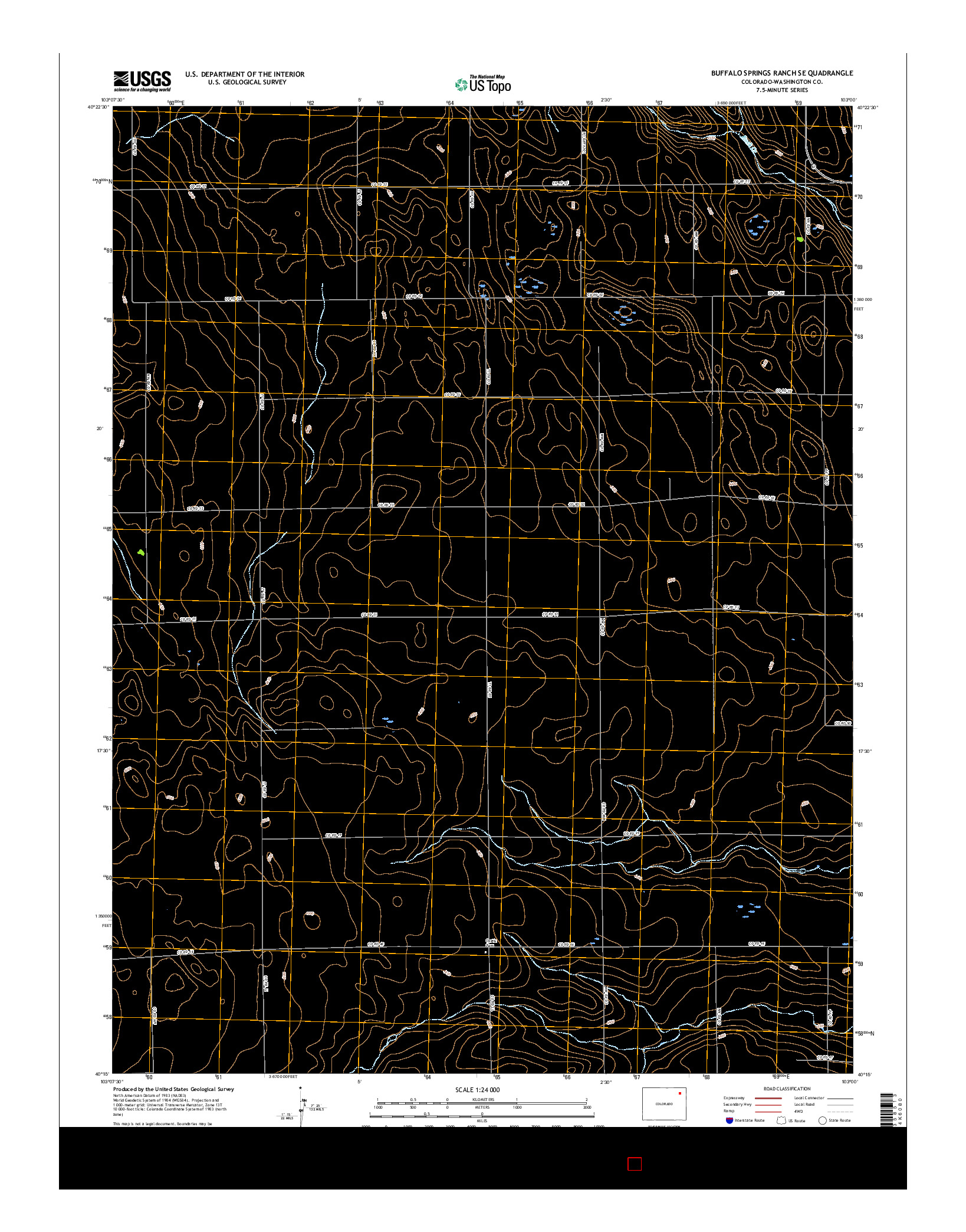 USGS US TOPO 7.5-MINUTE MAP FOR BUFFALO SPRINGS RANCH SE, CO 2016