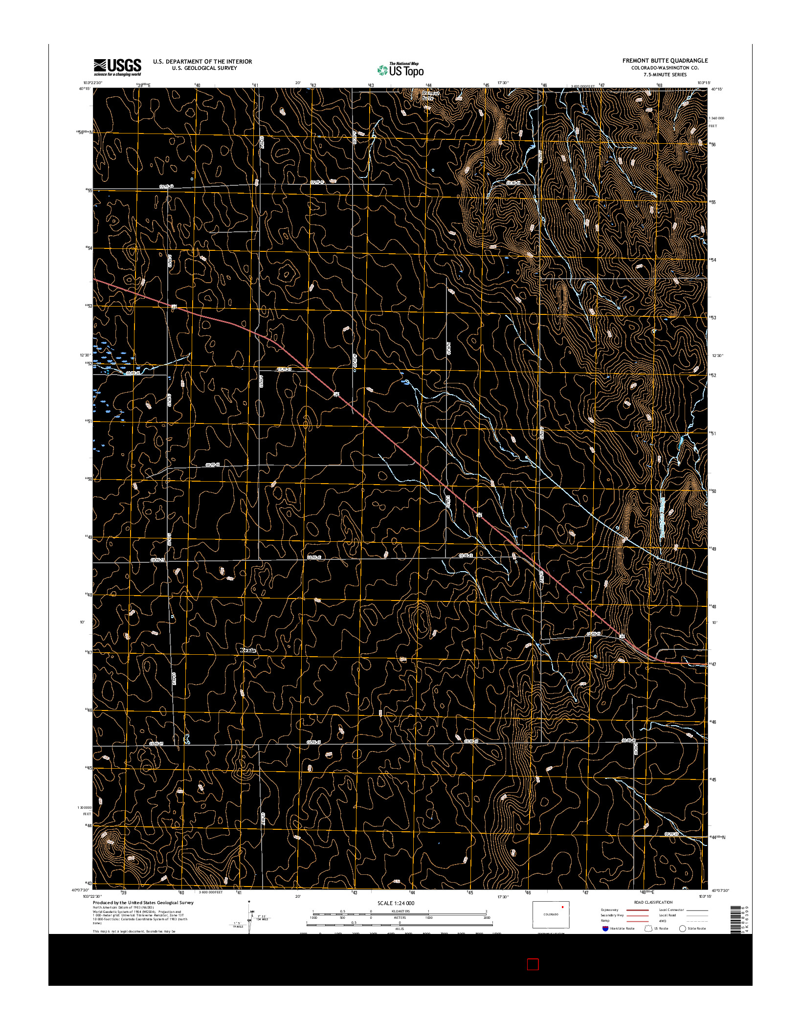 USGS US TOPO 7.5-MINUTE MAP FOR FREMONT BUTTE, CO 2016