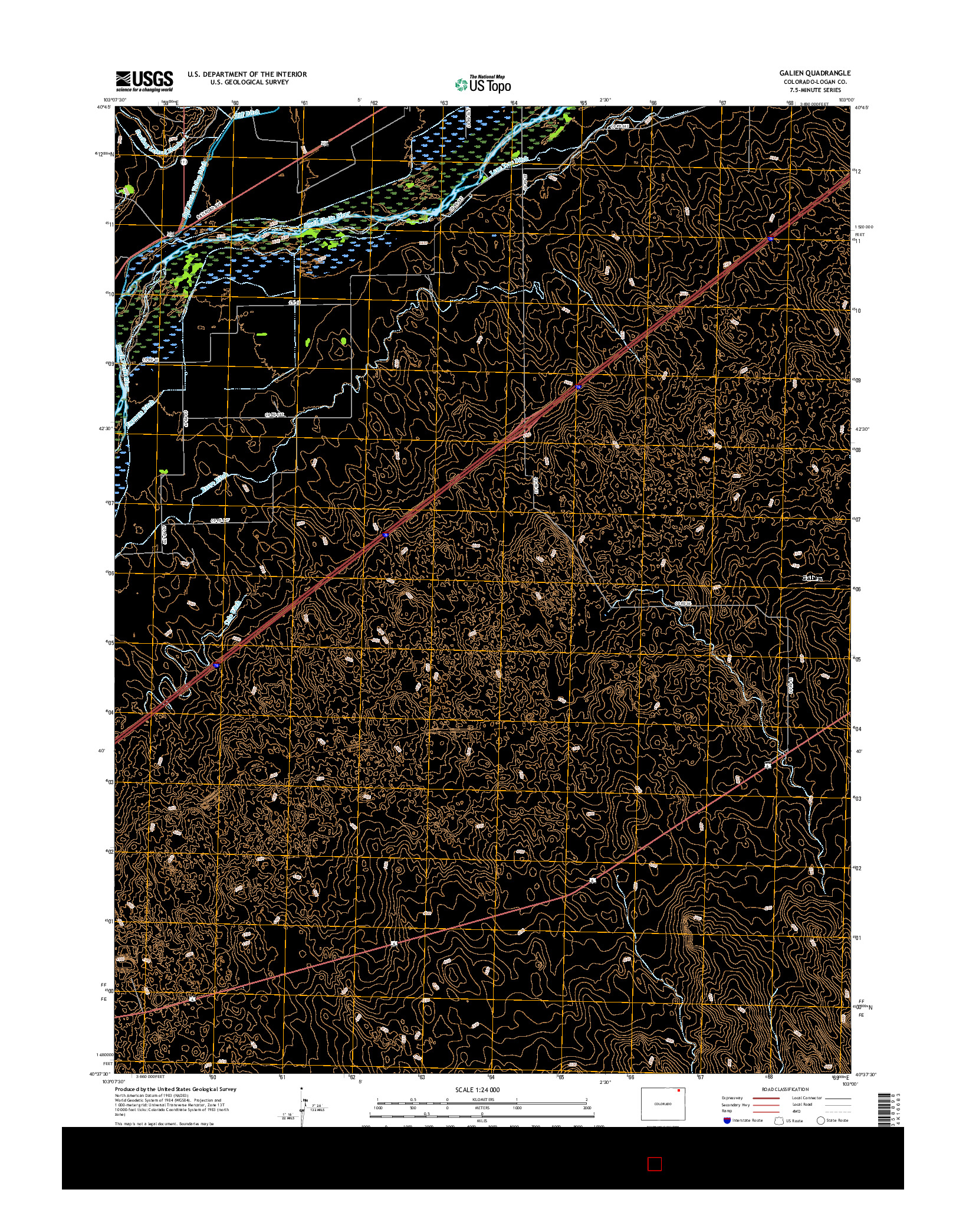 USGS US TOPO 7.5-MINUTE MAP FOR GALIEN, CO 2016