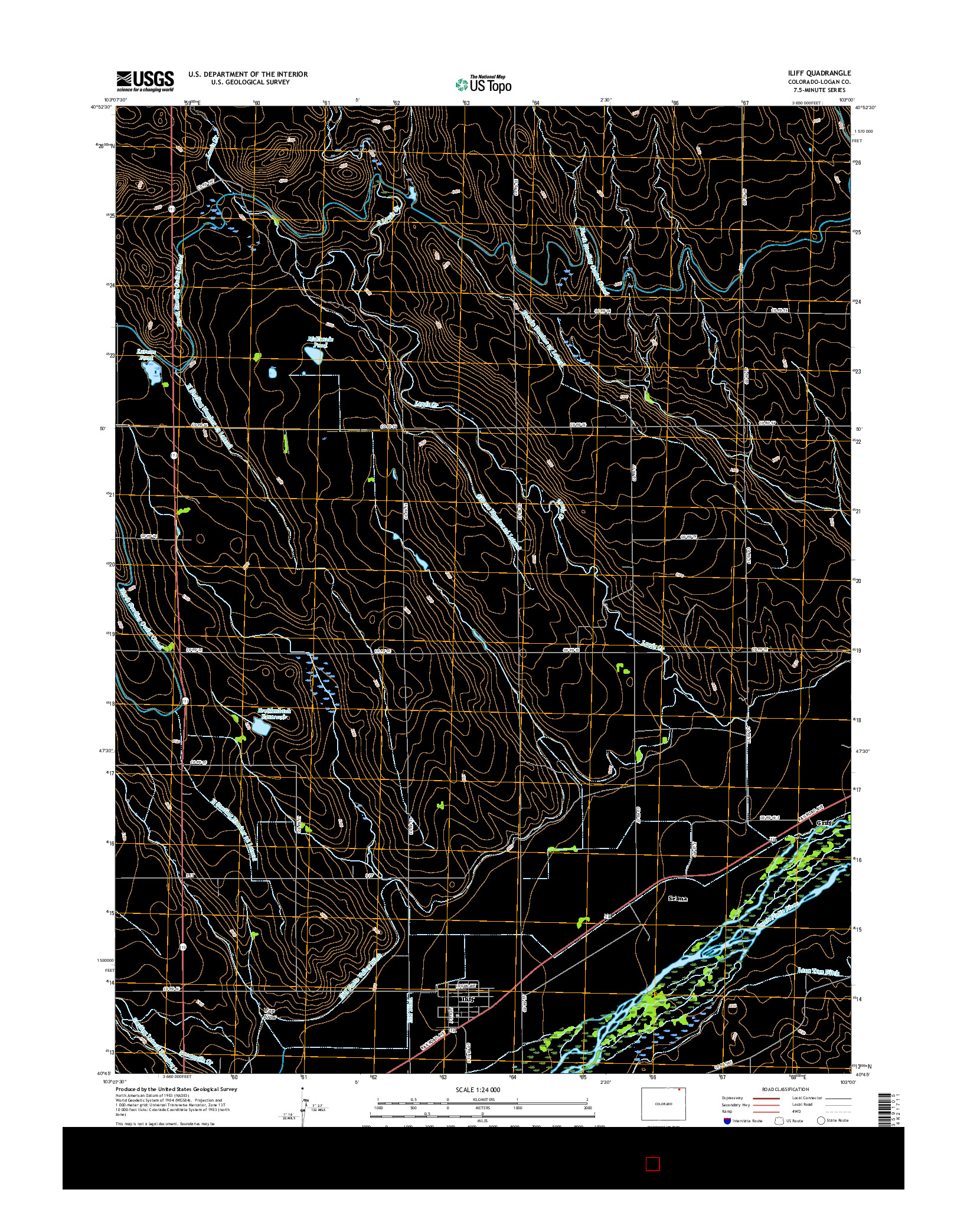 USGS US TOPO 7.5-MINUTE MAP FOR ILIFF, CO 2016