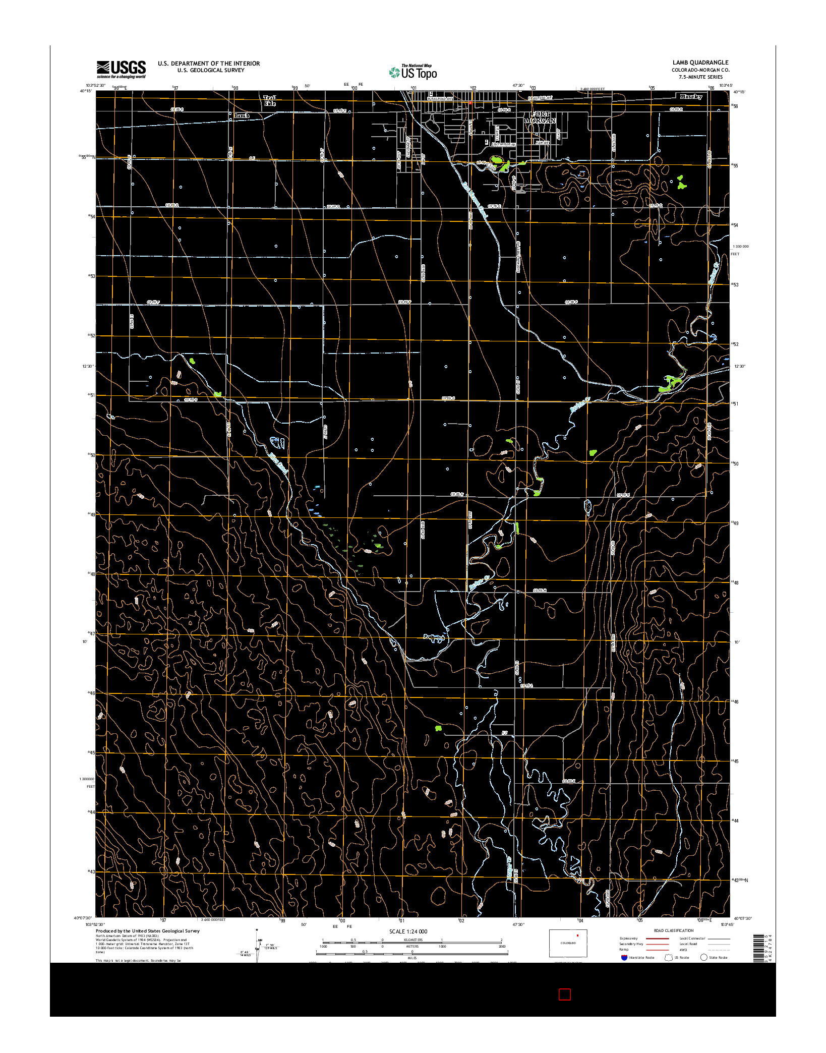 USGS US TOPO 7.5-MINUTE MAP FOR LAMB, CO 2016