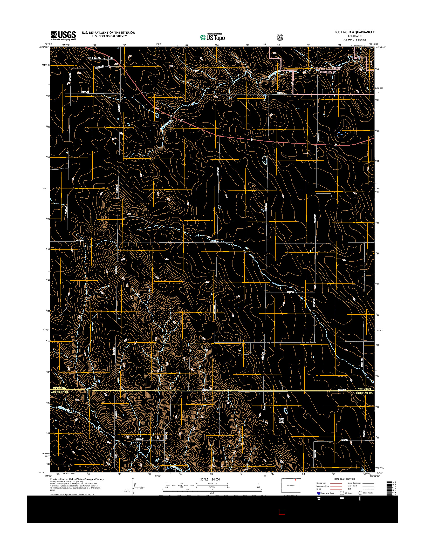 USGS US TOPO 7.5-MINUTE MAP FOR BUCKINGHAM, CO 2016