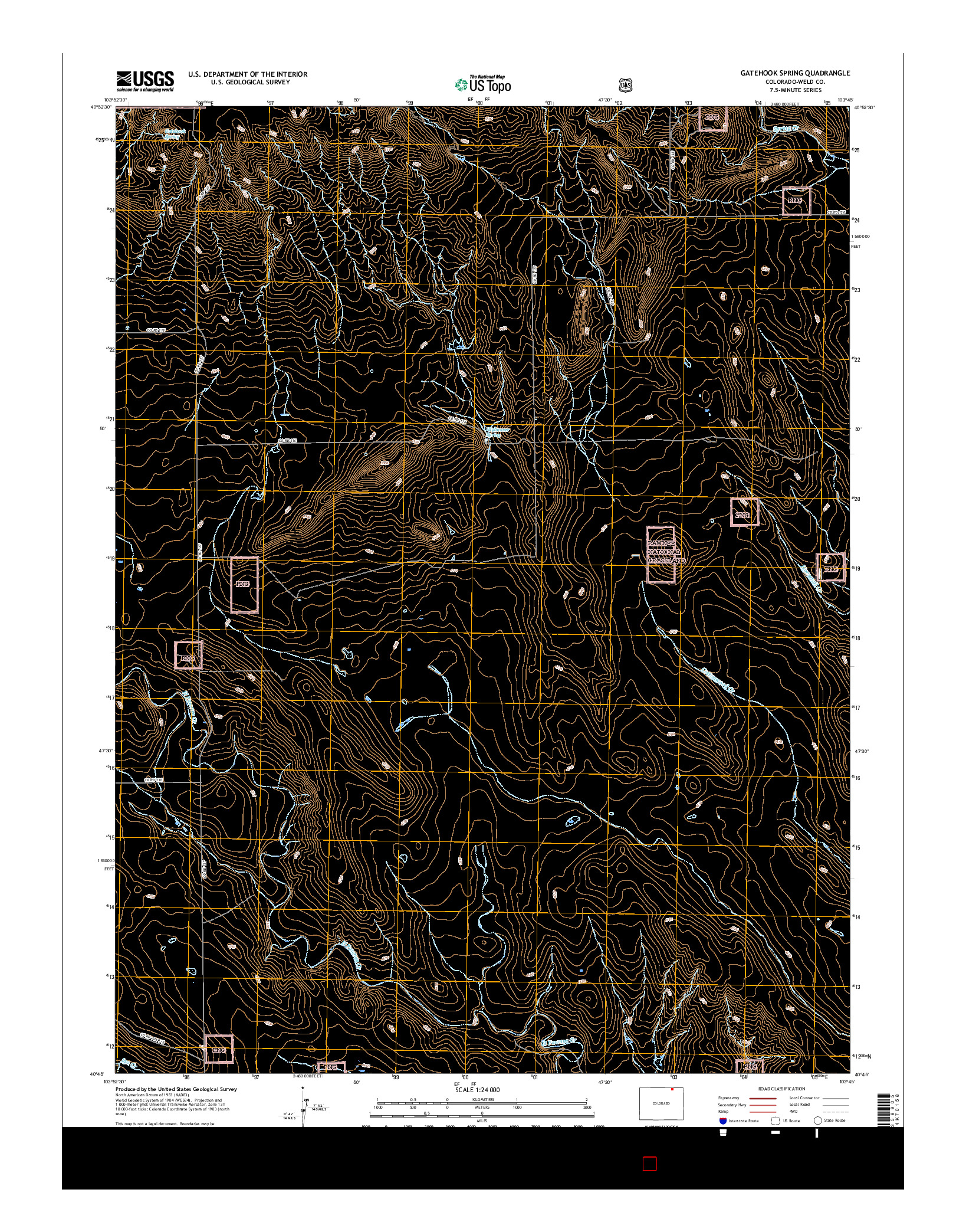 USGS US TOPO 7.5-MINUTE MAP FOR GATEHOOK SPRING, CO 2016
