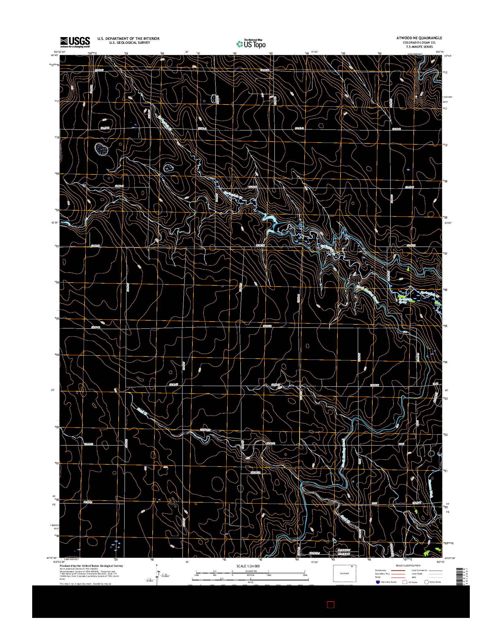 USGS US TOPO 7.5-MINUTE MAP FOR ATWOOD NE, CO 2016