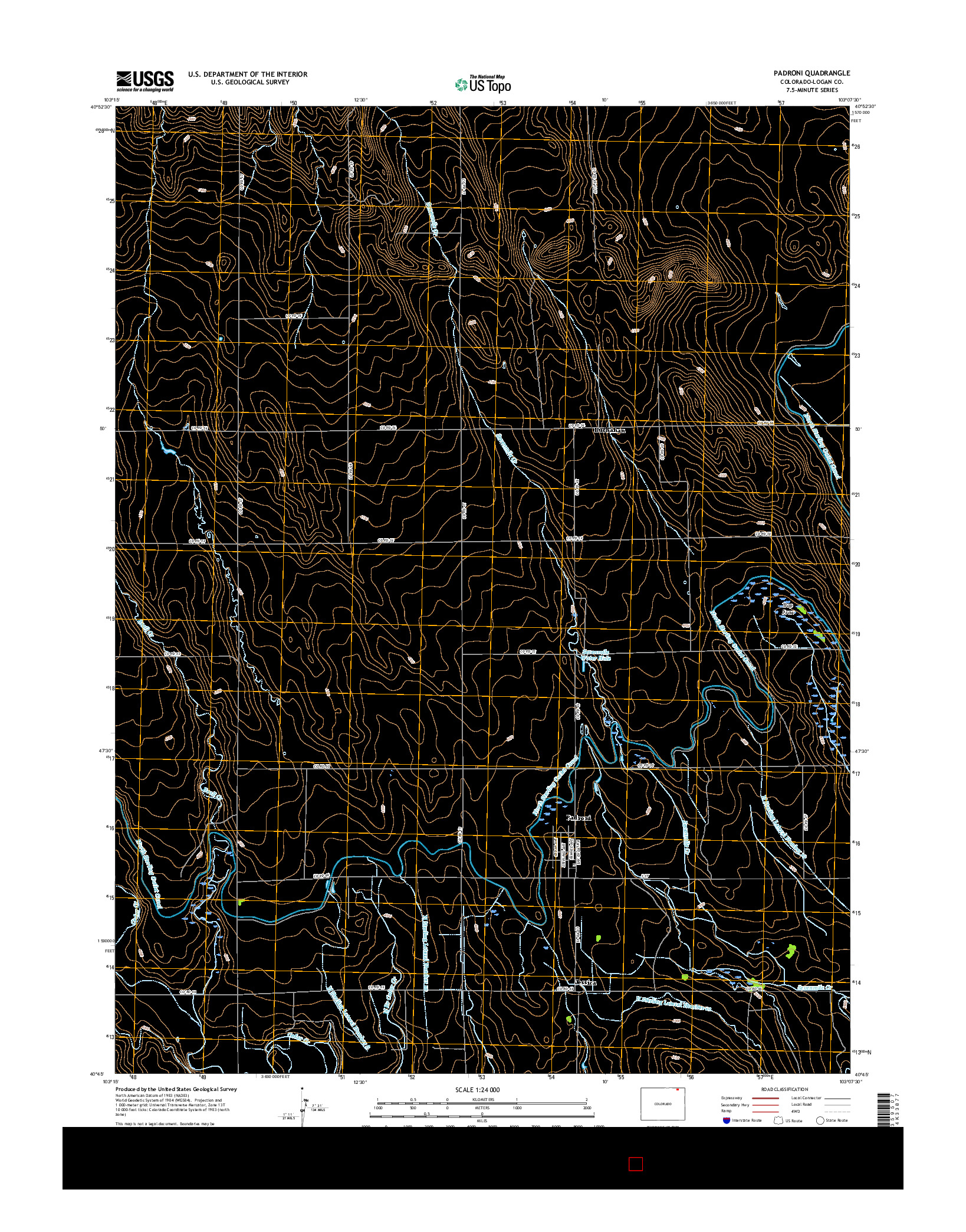 USGS US TOPO 7.5-MINUTE MAP FOR PADRONI, CO 2016