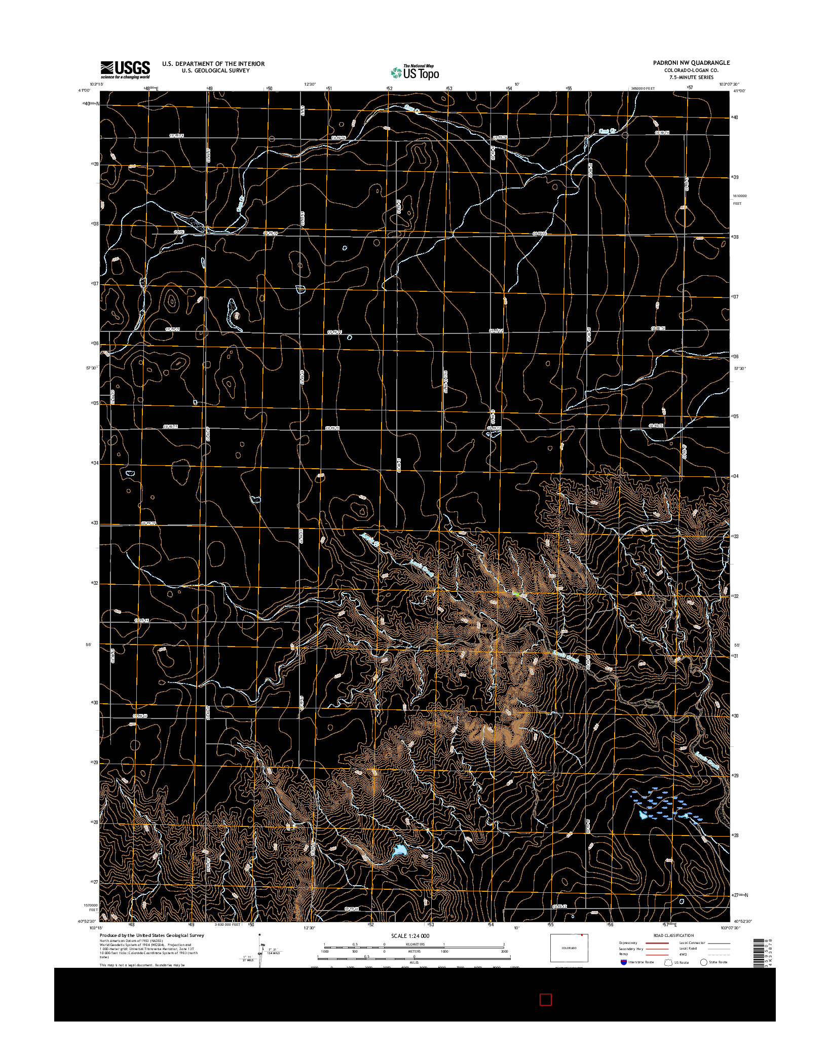 USGS US TOPO 7.5-MINUTE MAP FOR PADRONI NW, CO 2016