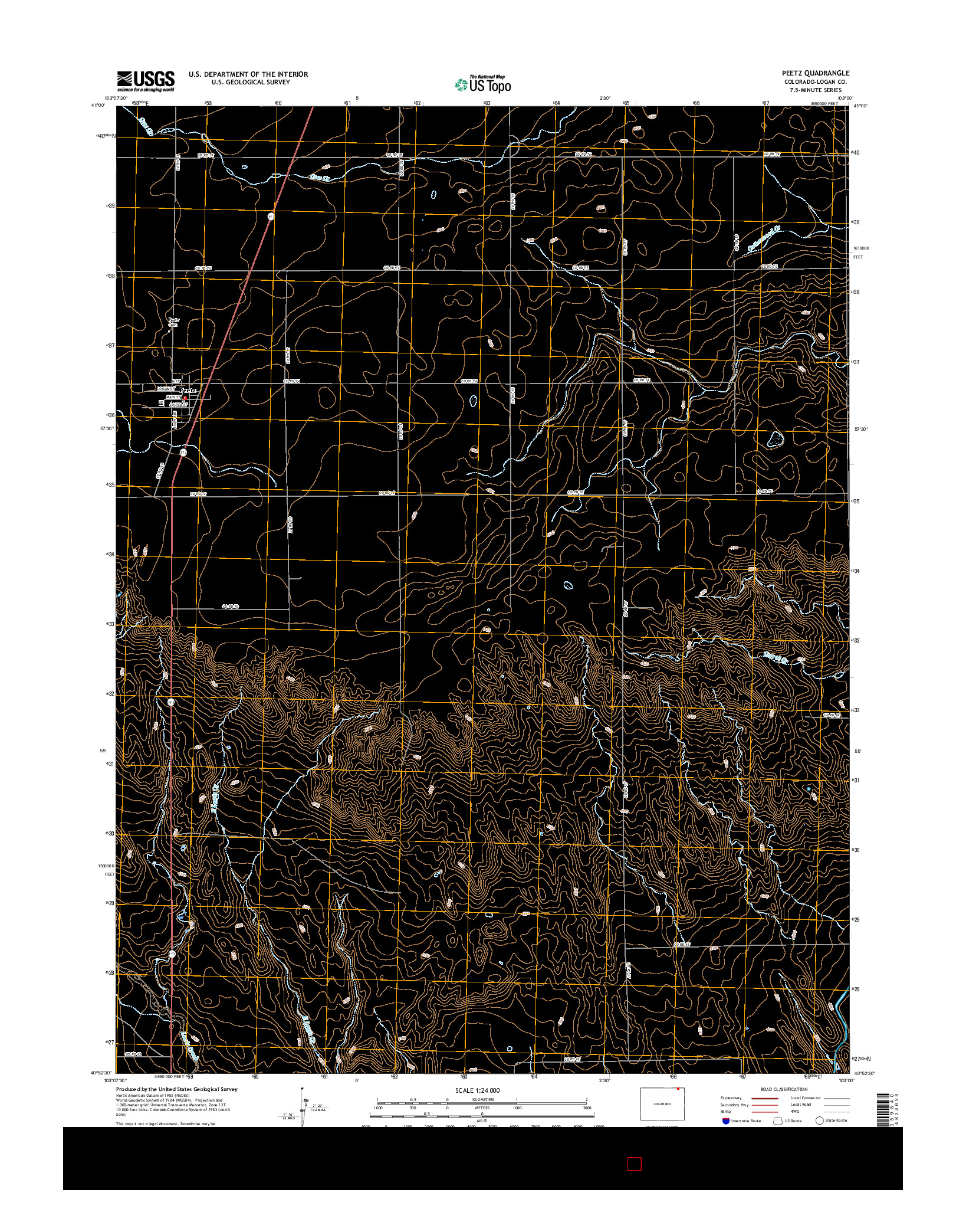 USGS US TOPO 7.5-MINUTE MAP FOR PEETZ, CO 2016