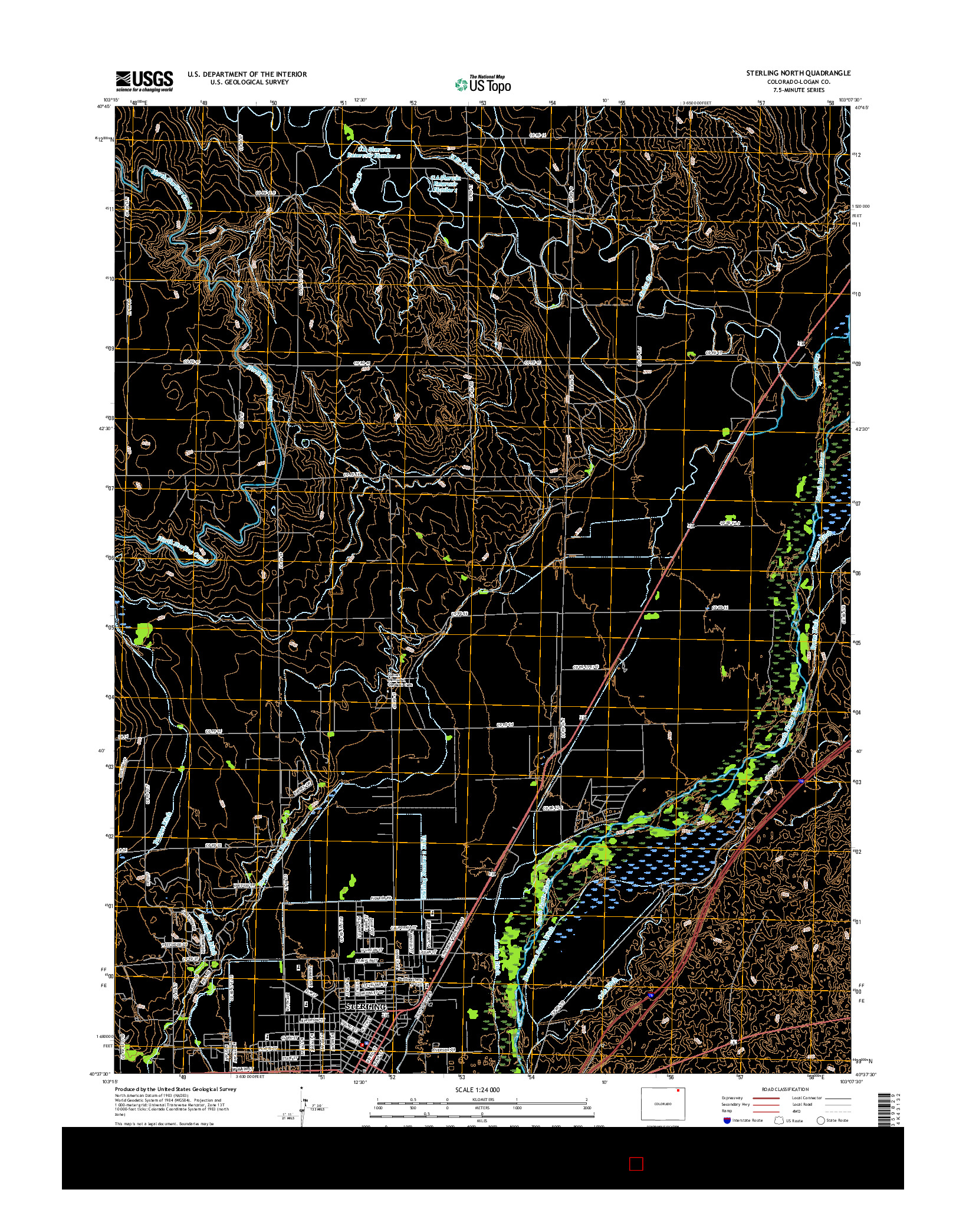 USGS US TOPO 7.5-MINUTE MAP FOR STERLING NORTH, CO 2016