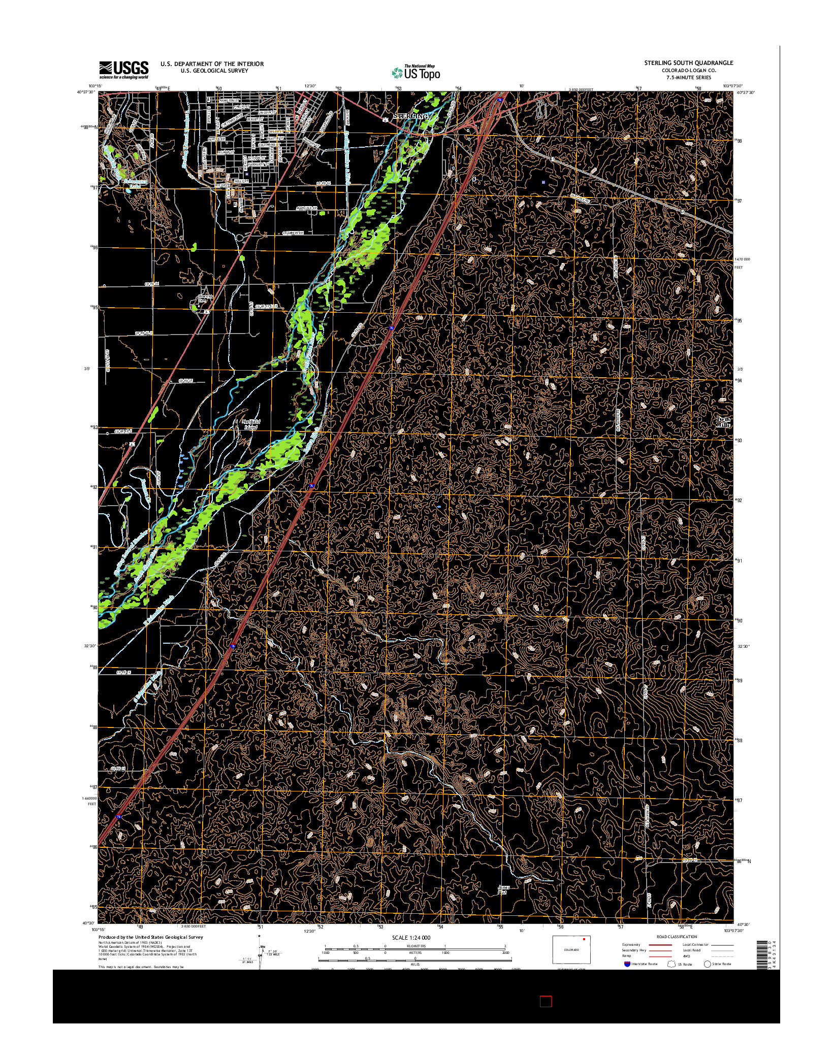 USGS US TOPO 7.5-MINUTE MAP FOR STERLING SOUTH, CO 2016