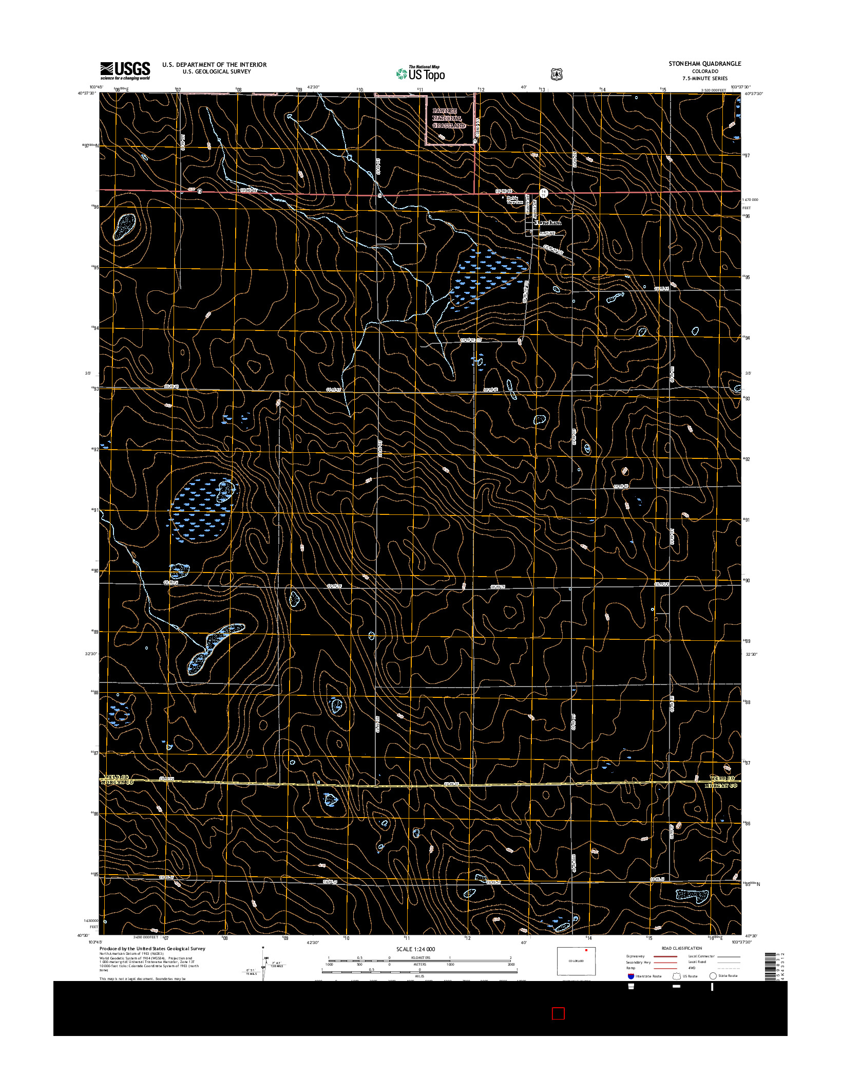 USGS US TOPO 7.5-MINUTE MAP FOR STONEHAM, CO 2016