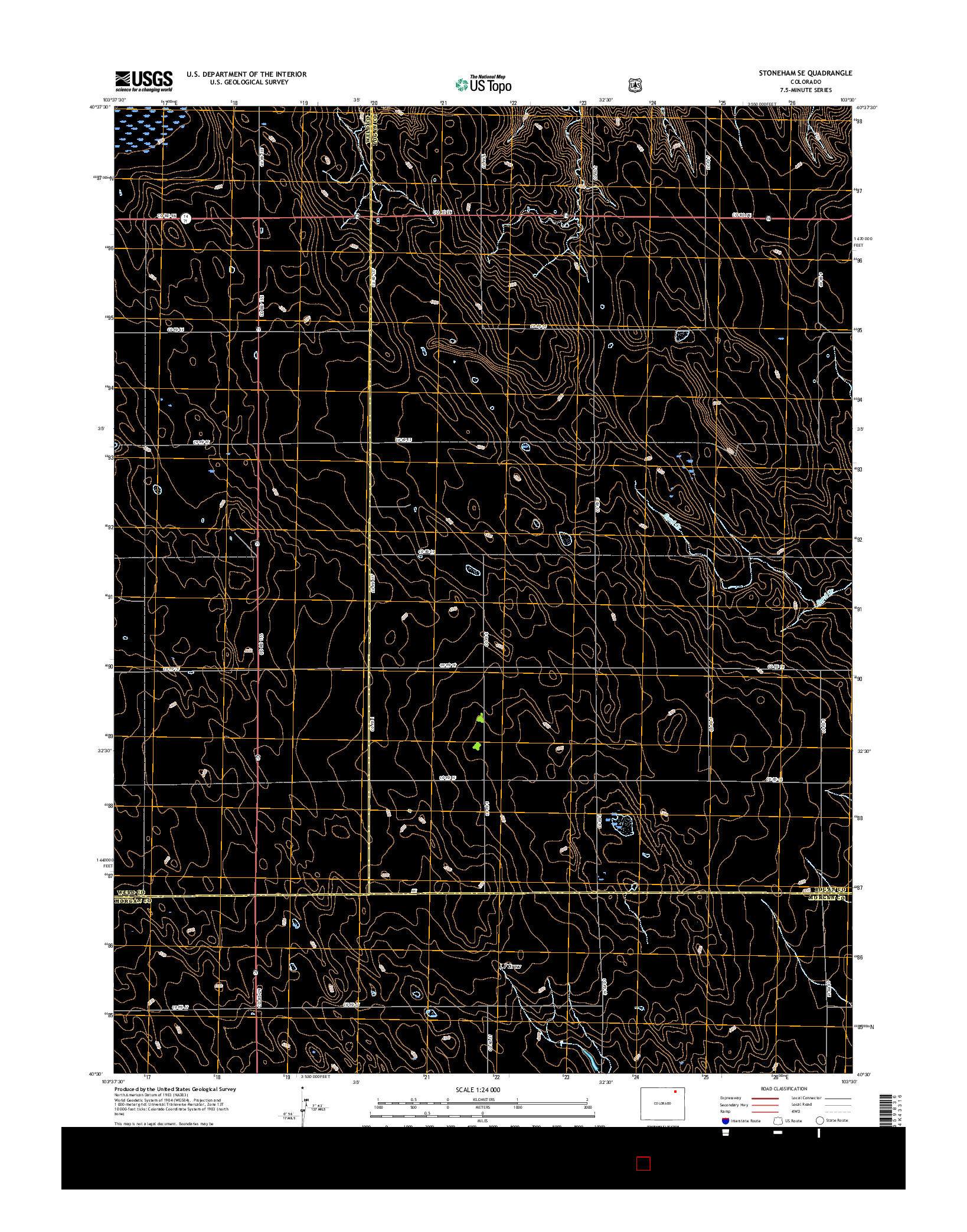 USGS US TOPO 7.5-MINUTE MAP FOR STONEHAM SE, CO 2016