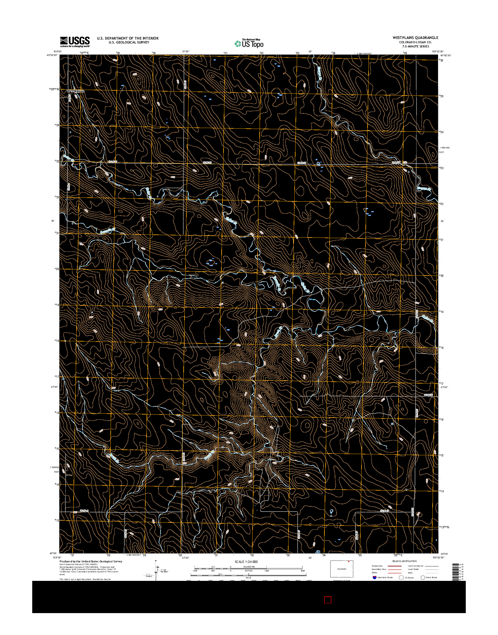 USGS US TOPO 7.5-MINUTE MAP FOR WESTPLAINS, CO 2016