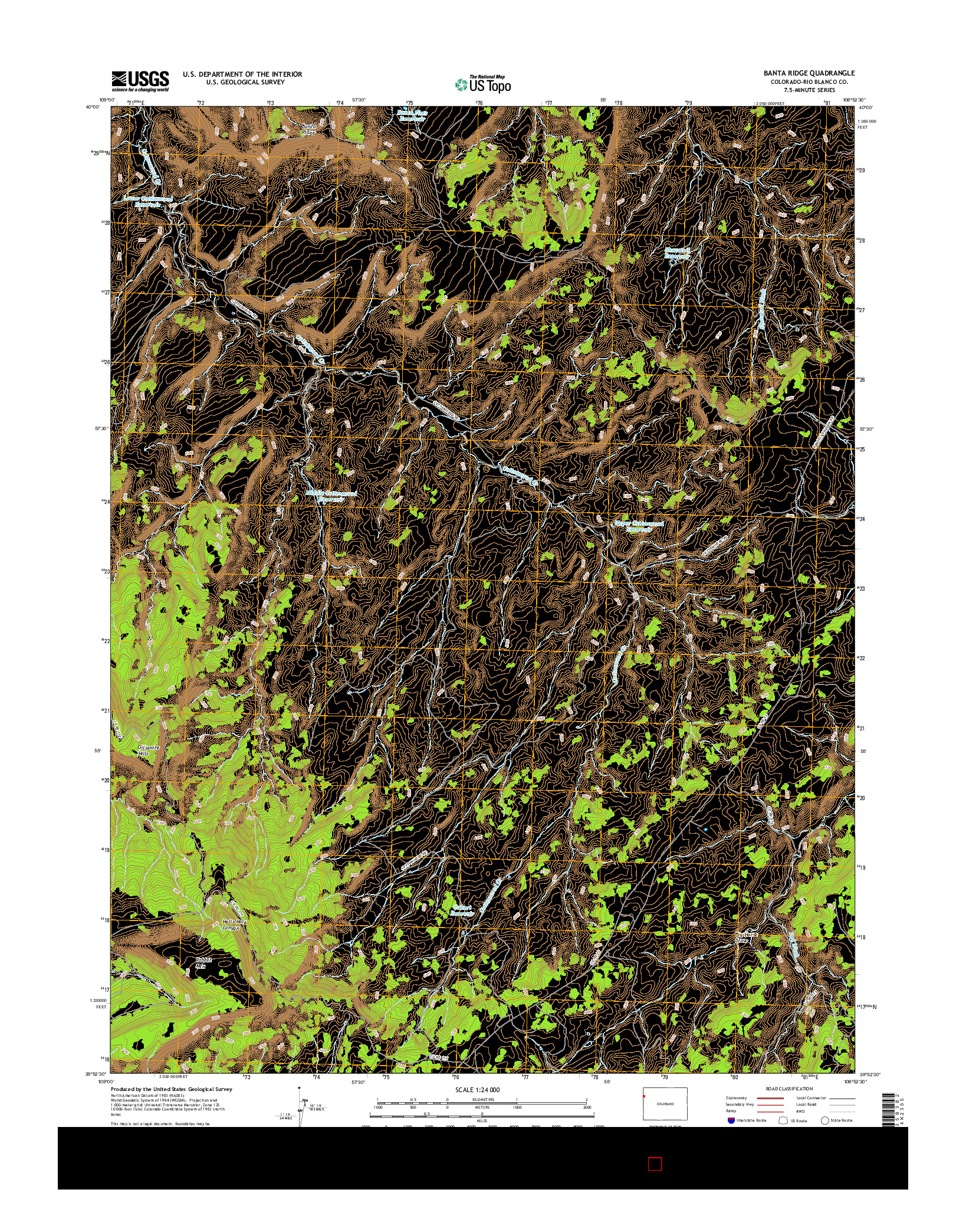 USGS US TOPO 7.5-MINUTE MAP FOR BANTA RIDGE, CO 2016