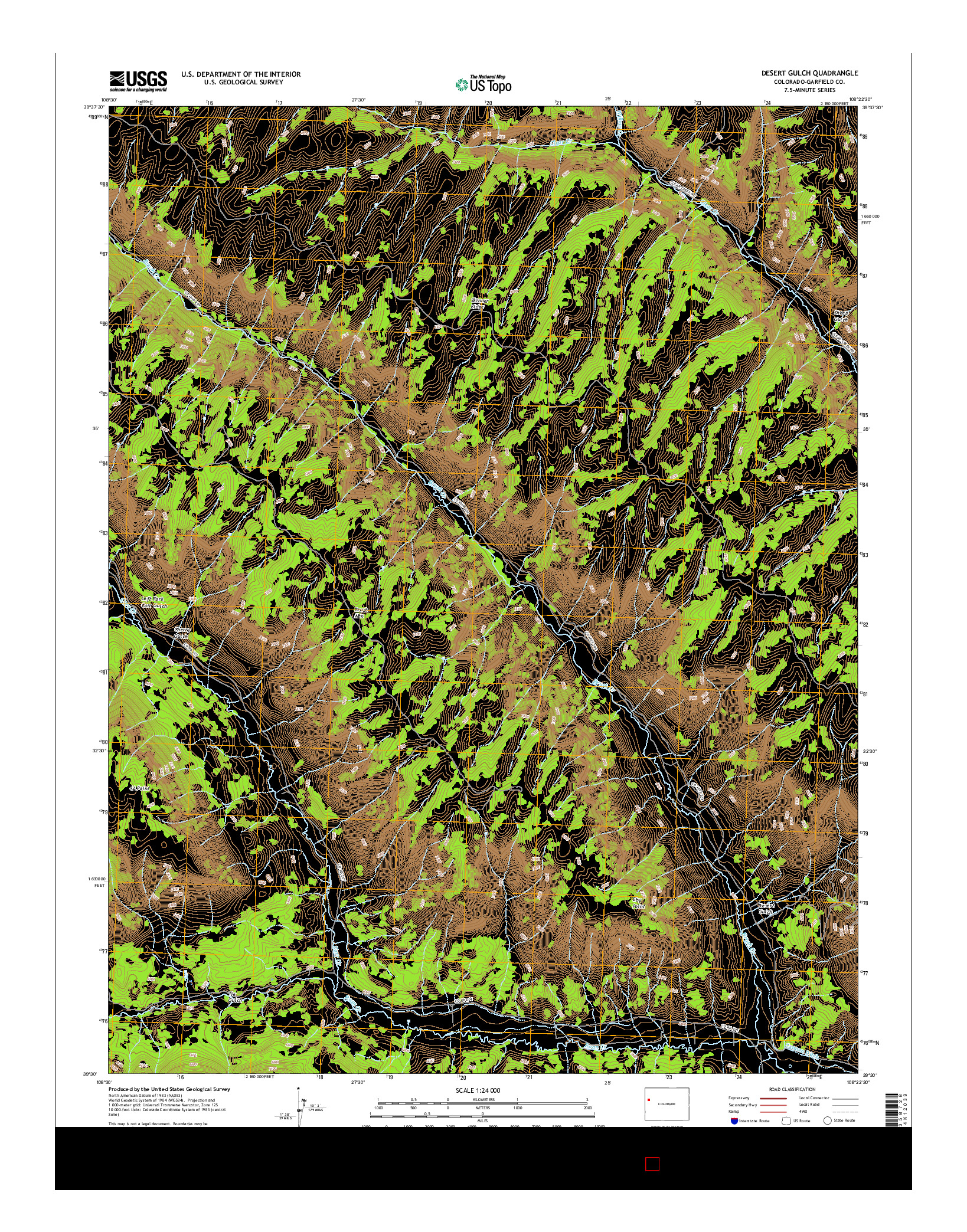 USGS US TOPO 7.5-MINUTE MAP FOR DESERT GULCH, CO 2016