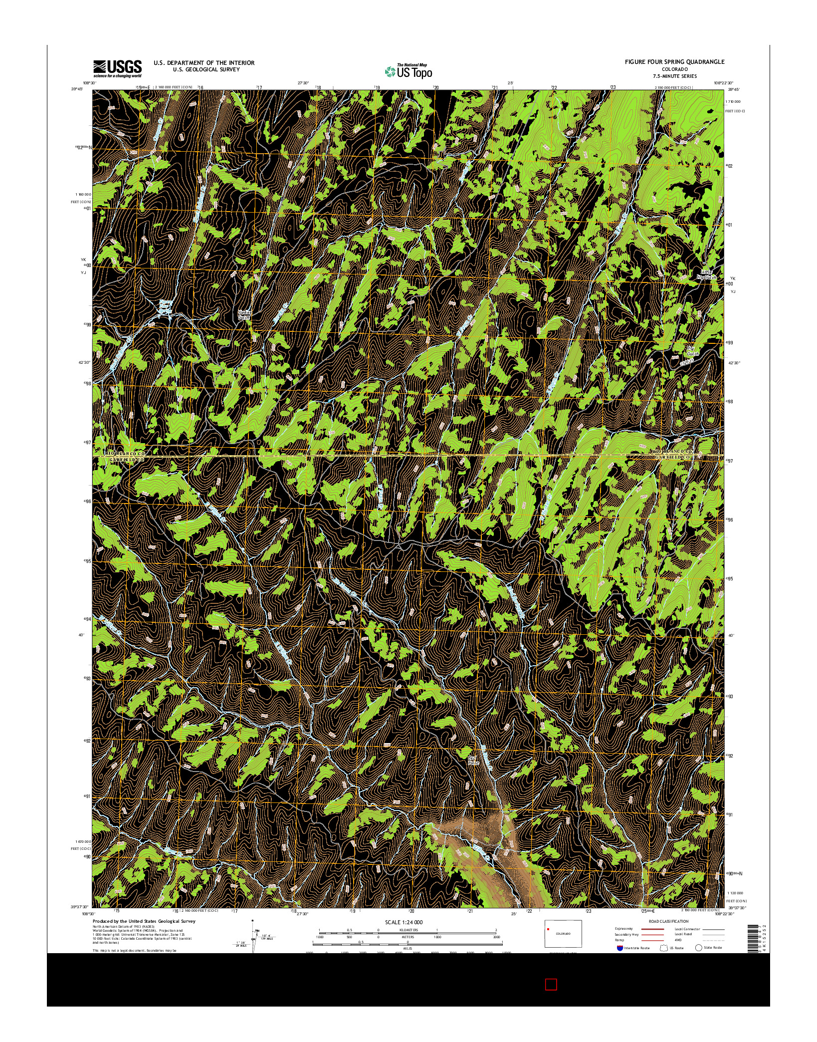 USGS US TOPO 7.5-MINUTE MAP FOR FIGURE FOUR SPRING, CO 2016